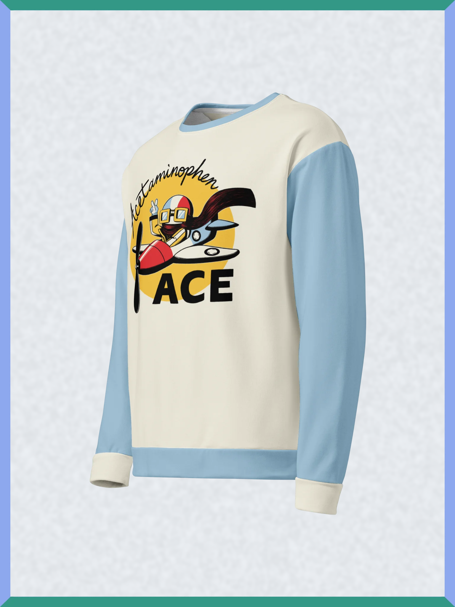 Acetaminophen Ace - Blue-Sleeved Sweatshirt product image (2)