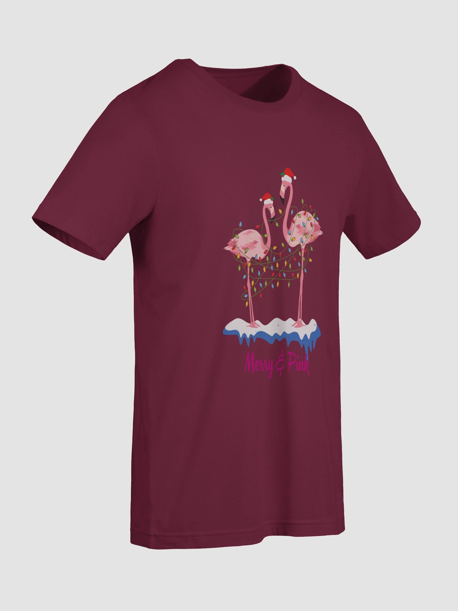 Merry Pink - Christmas Flamingo T-Shirt product image (5)