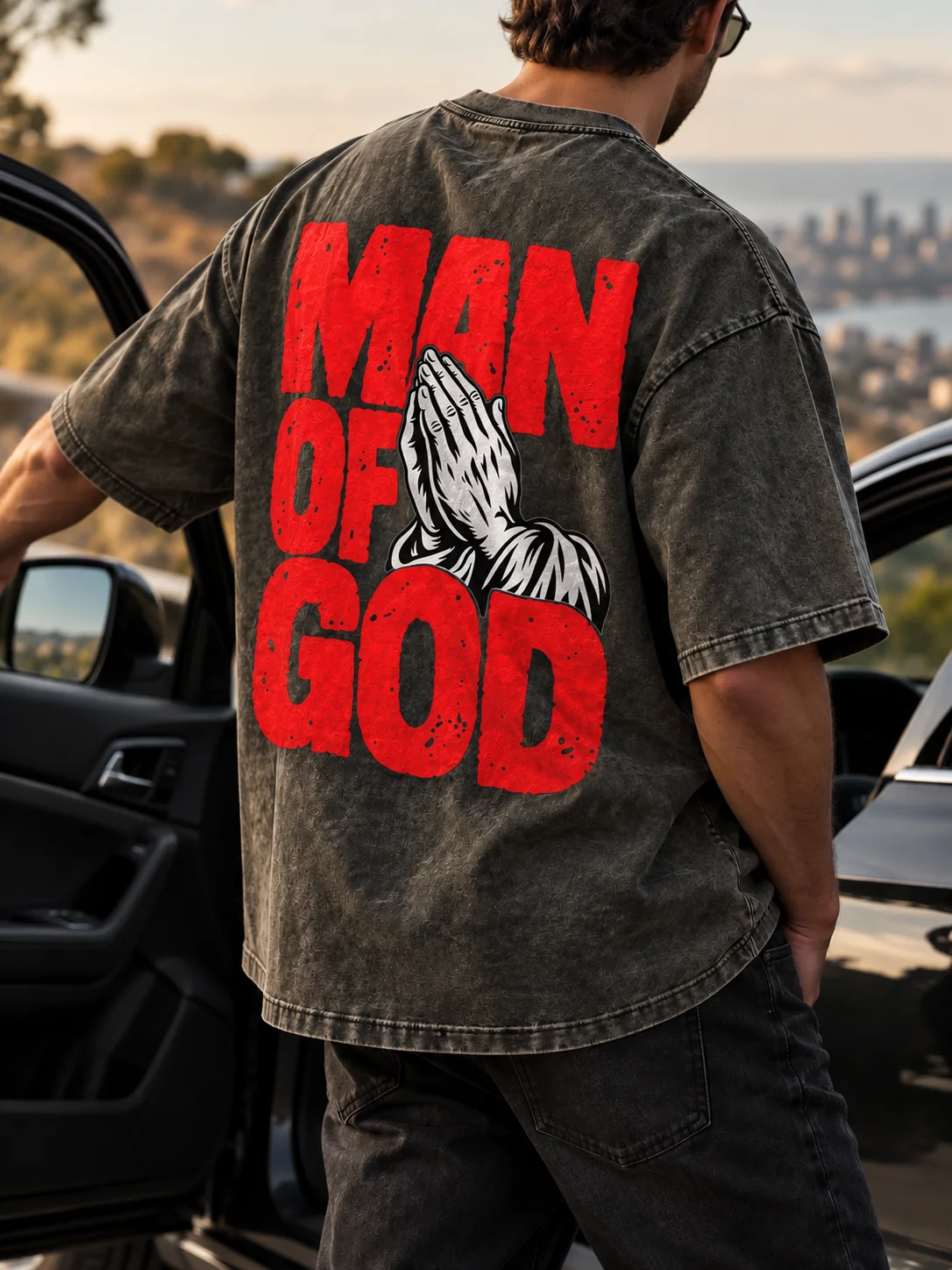 Man of God PNG – Christian Praying Hands Shirt Design product image (5)