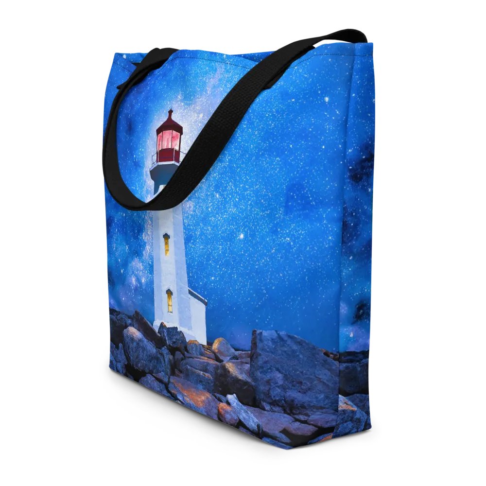 Peggy's Cove Lighthouse by Night Tote Bag product image (12)