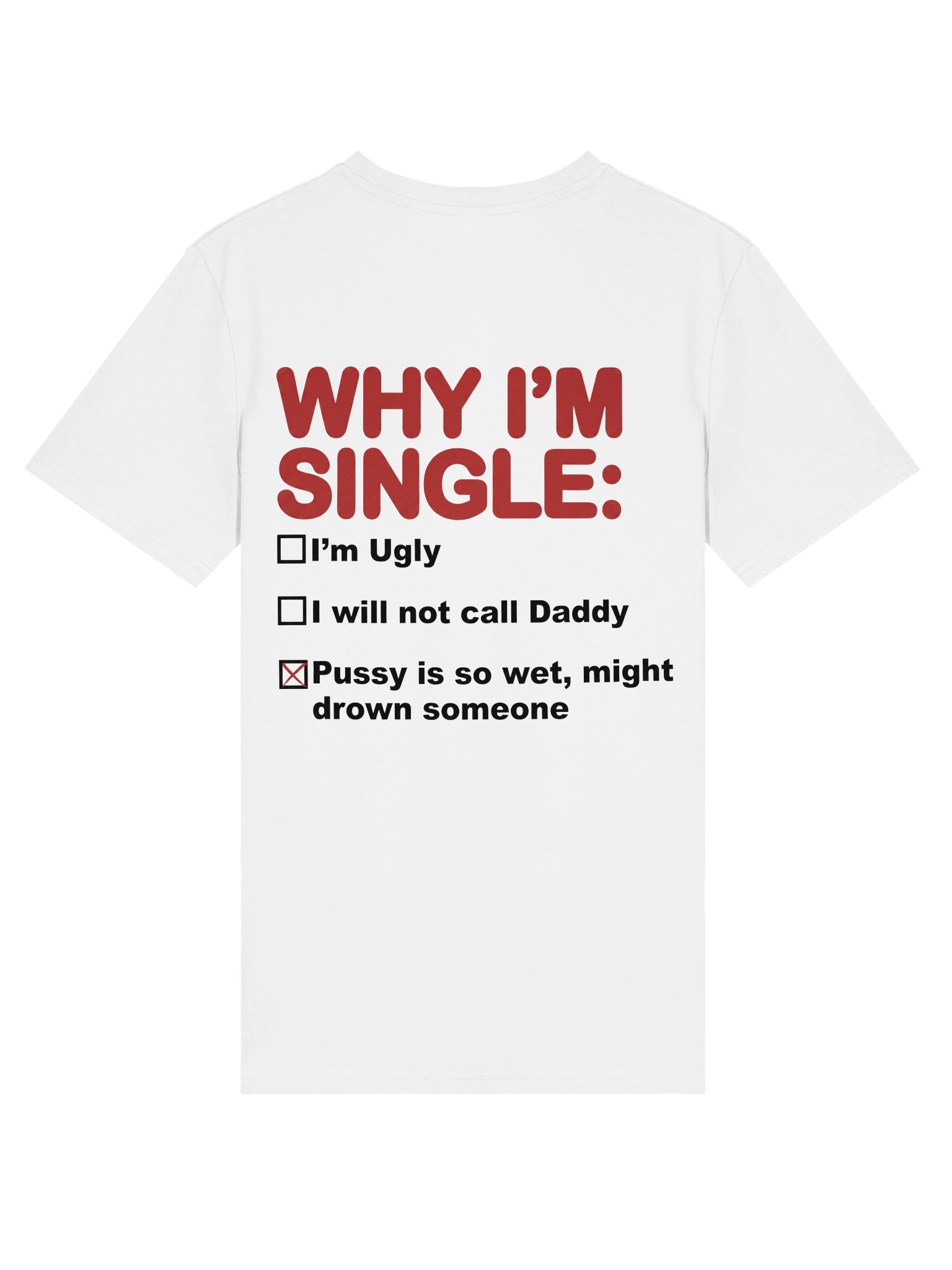 Why I'm Single (Print On Back) Funny Unisex T-shit product image (1)