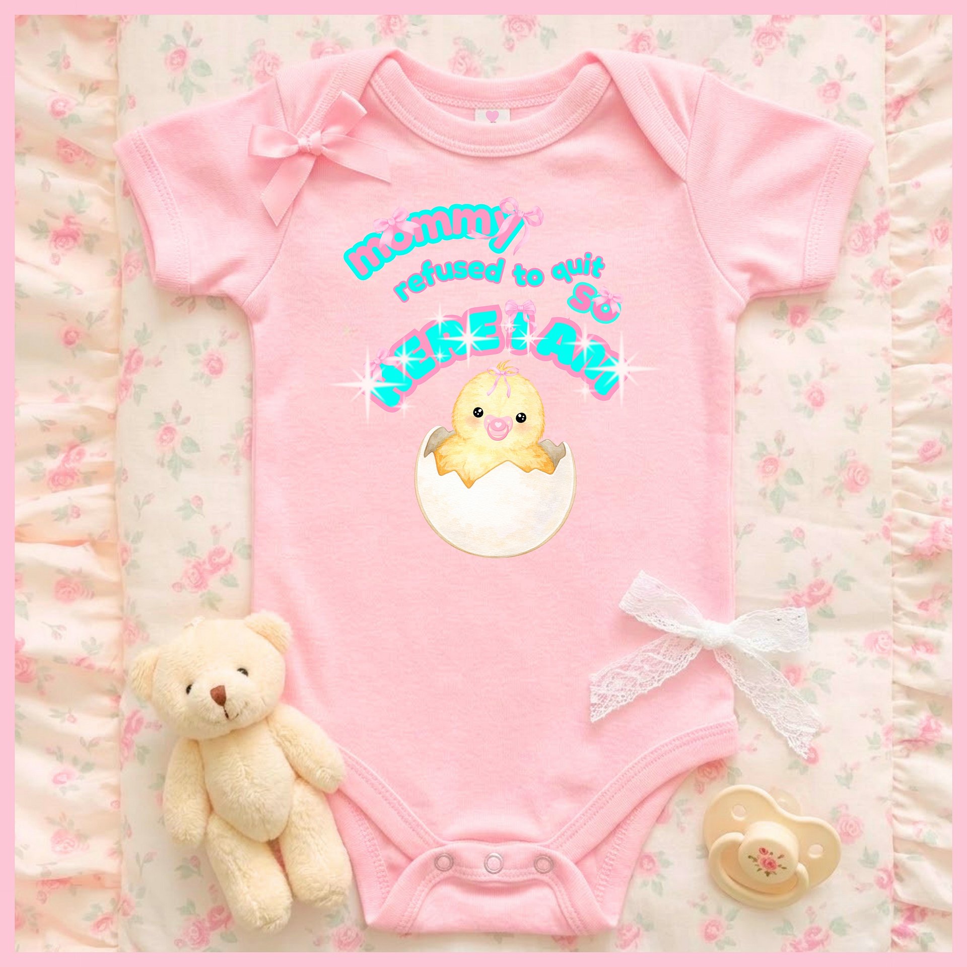 mommy refused to quit so HERE I AM🩷Super Soft🪽Onesie🩷 product image (1)