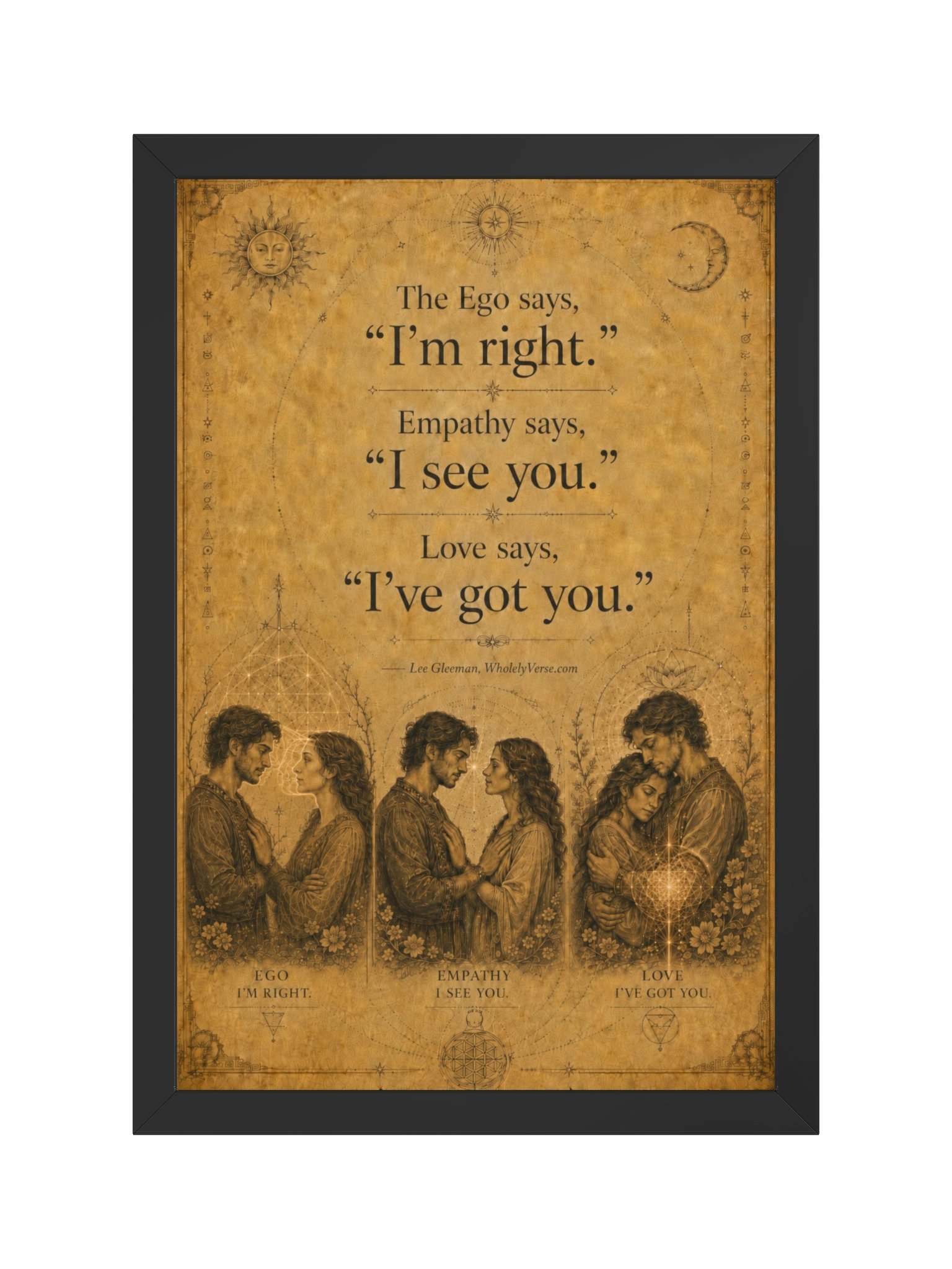 12 x 18 Love Holds What Ego Protects — WholelyVerse Framed Art Print product image (1)