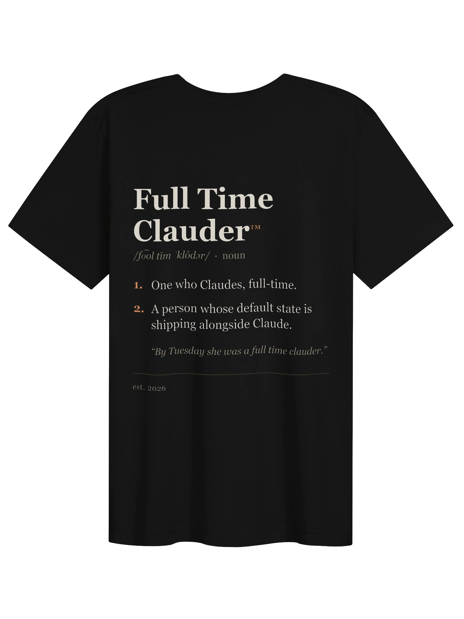 Full Time Clauder T-Shirt - Black product image (2)