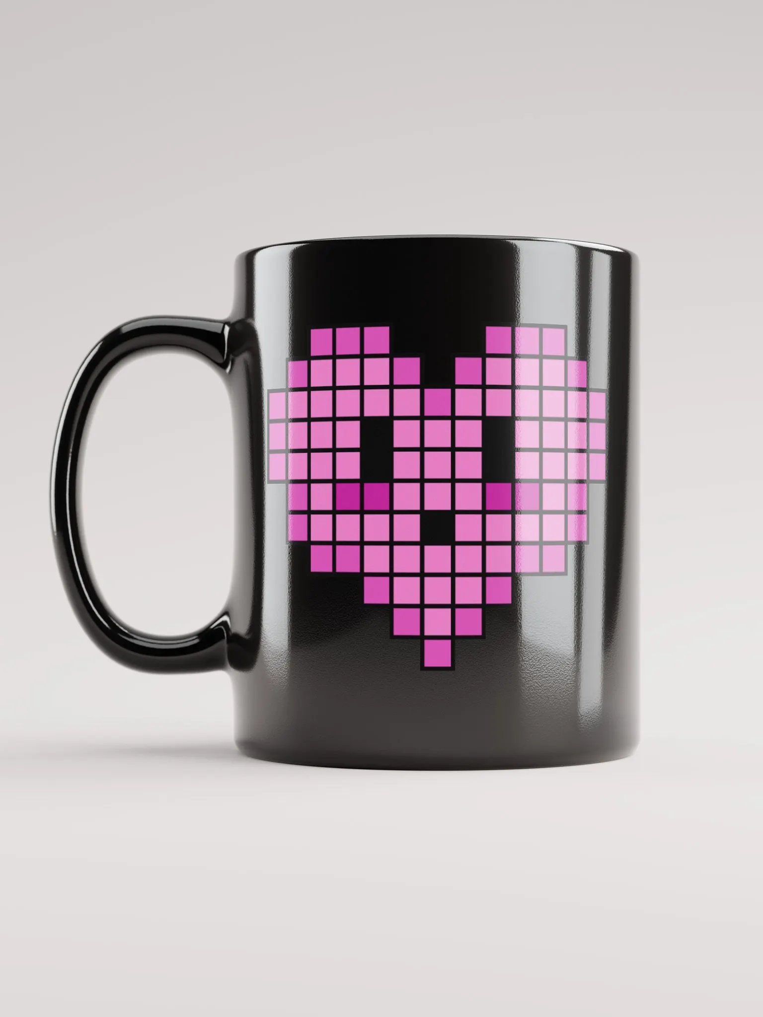 Pink Heart Black Glossy Mug product image (1)