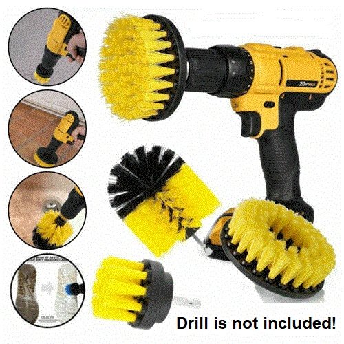 3 Piece Drill Brush Kit Power Scrubber for Tile Grout Shower Tub Wall product image (2)