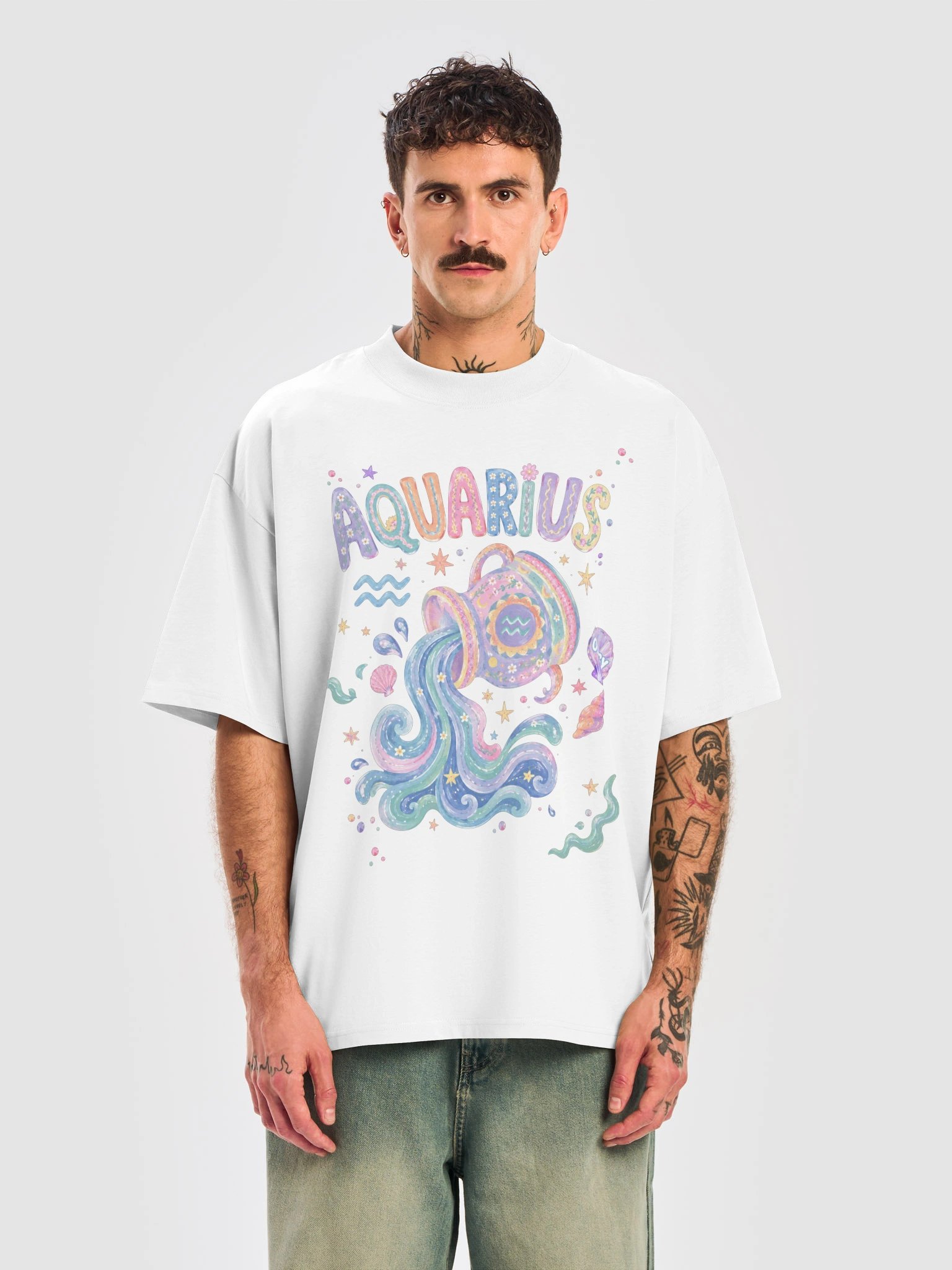 Aquarius Astro Pop Oversized Tee product image (6)