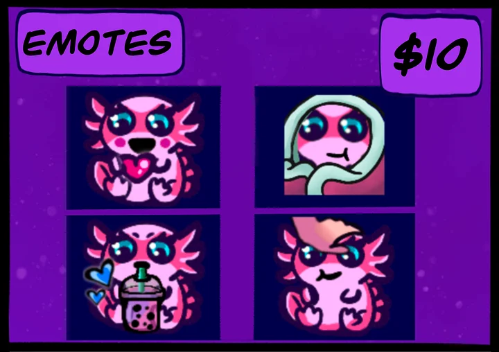 Pre-made Emotes Pink Axolotl product image (1)