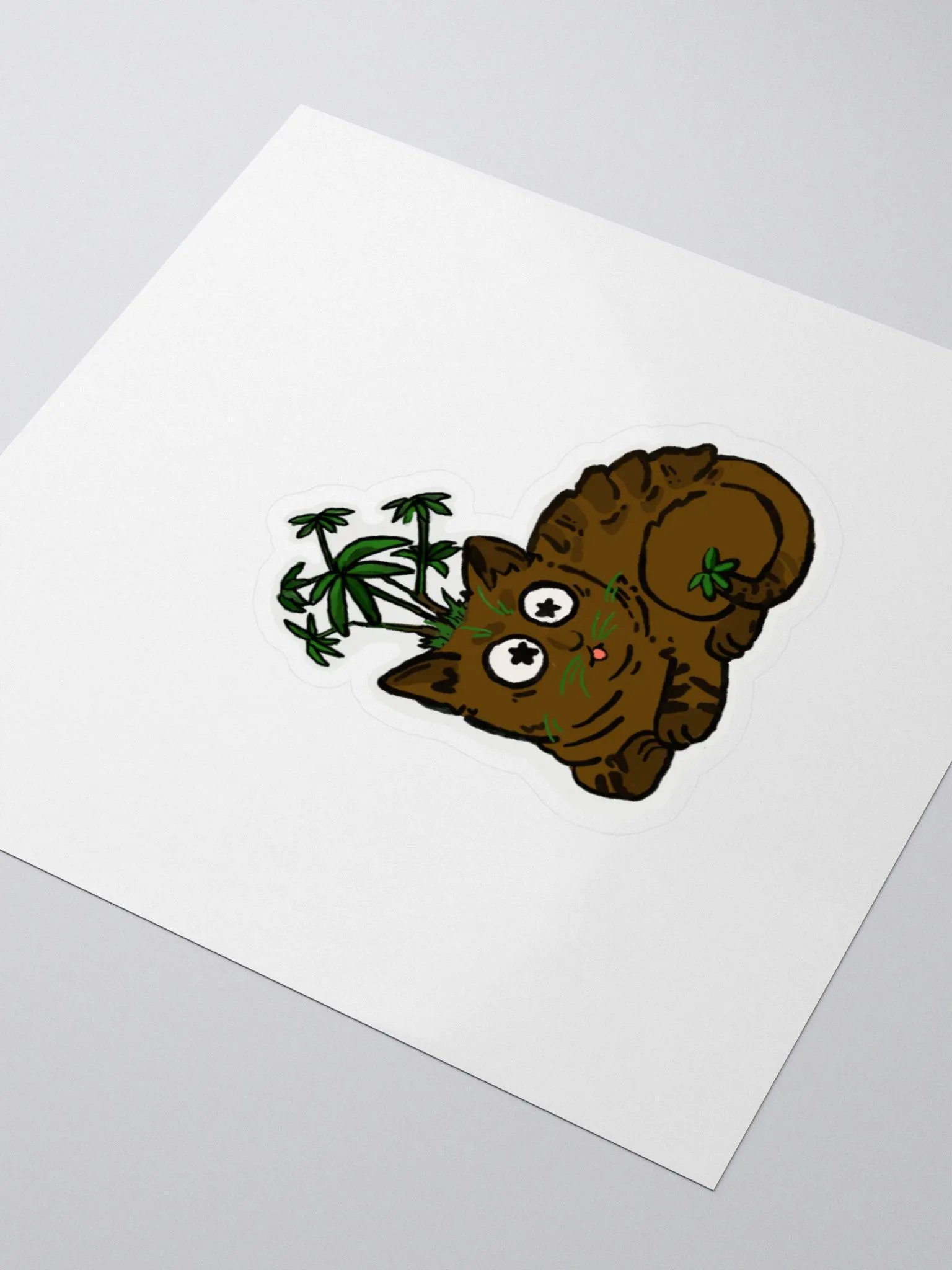 Umbrella Tree Cat Sticker product image (8)