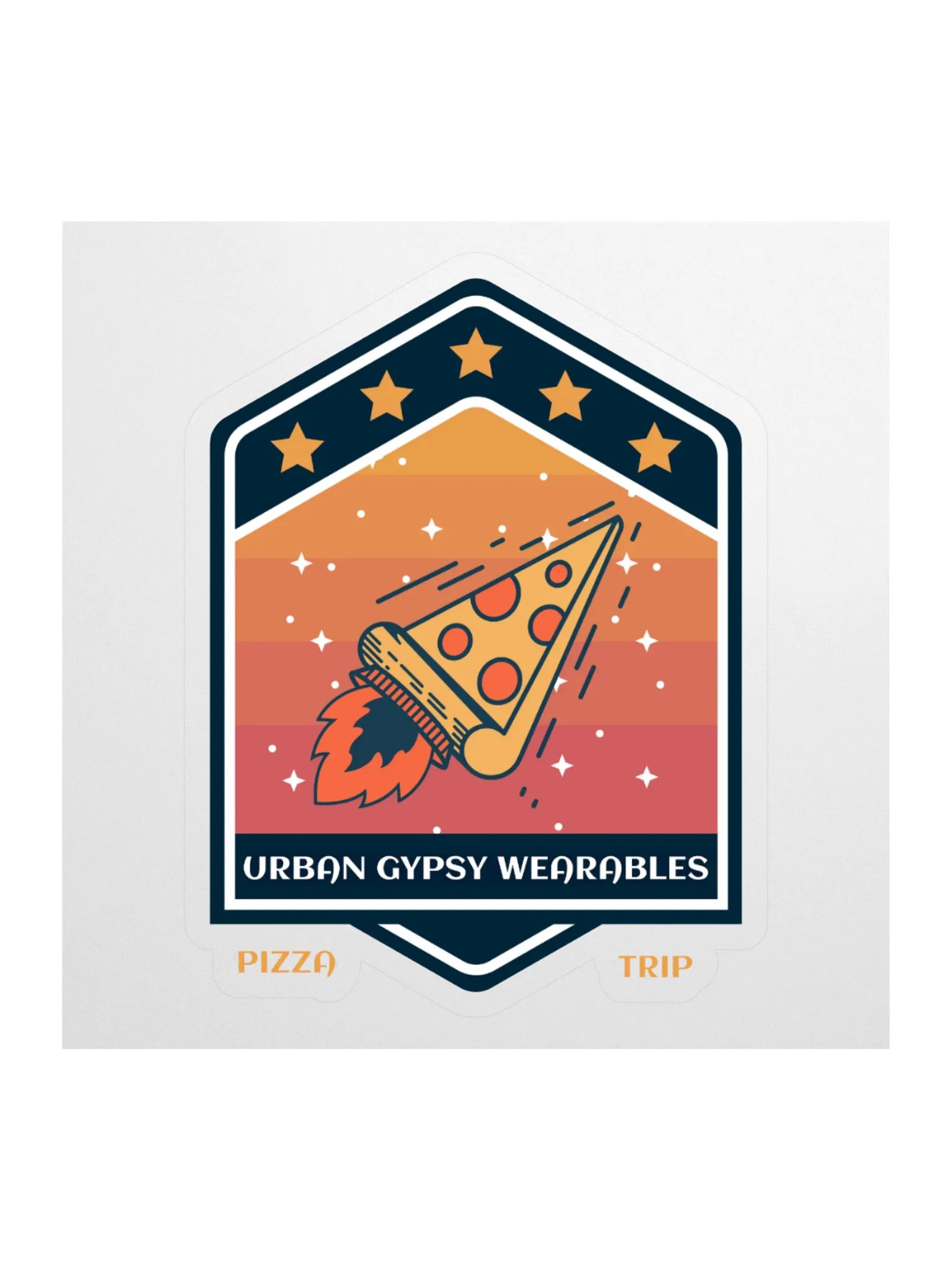 Pizza Trip Rocket Kiss Cut Stickers product image (1)