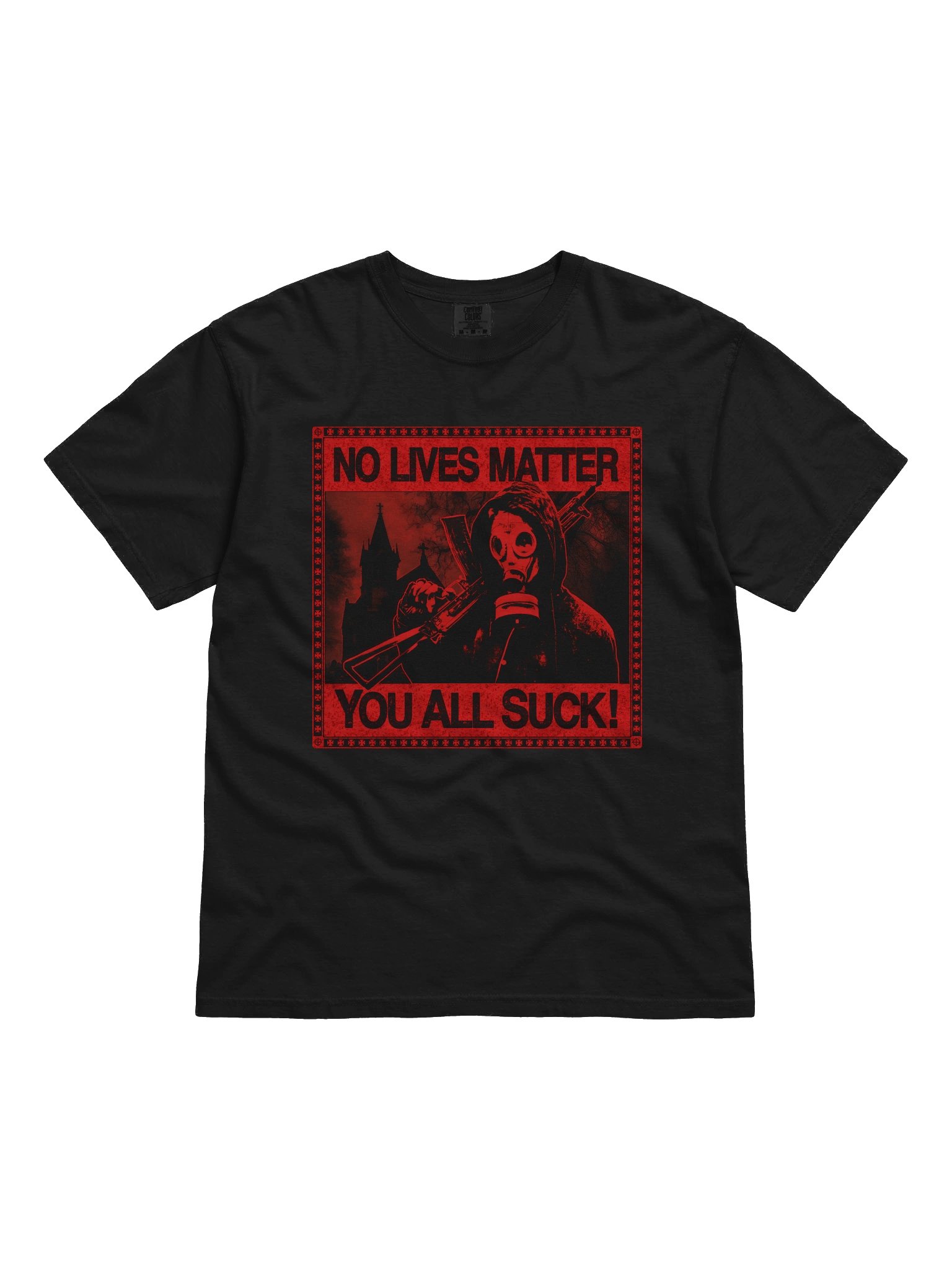 "NO LIVES MATTER" TSHIRT RED BACKPRINT product image (1)