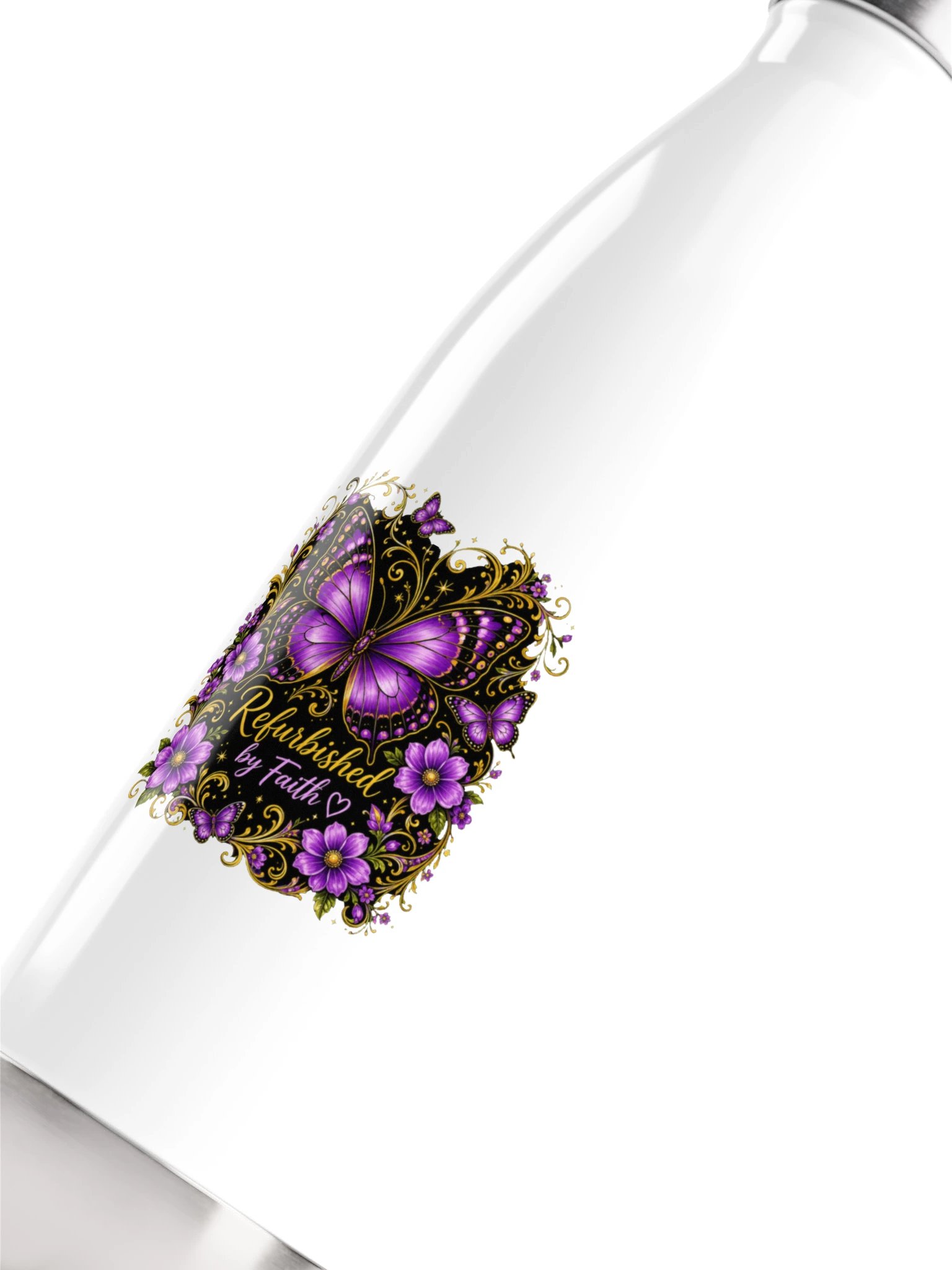 Black Butterfly Floral Insulated Bottle product image (5)