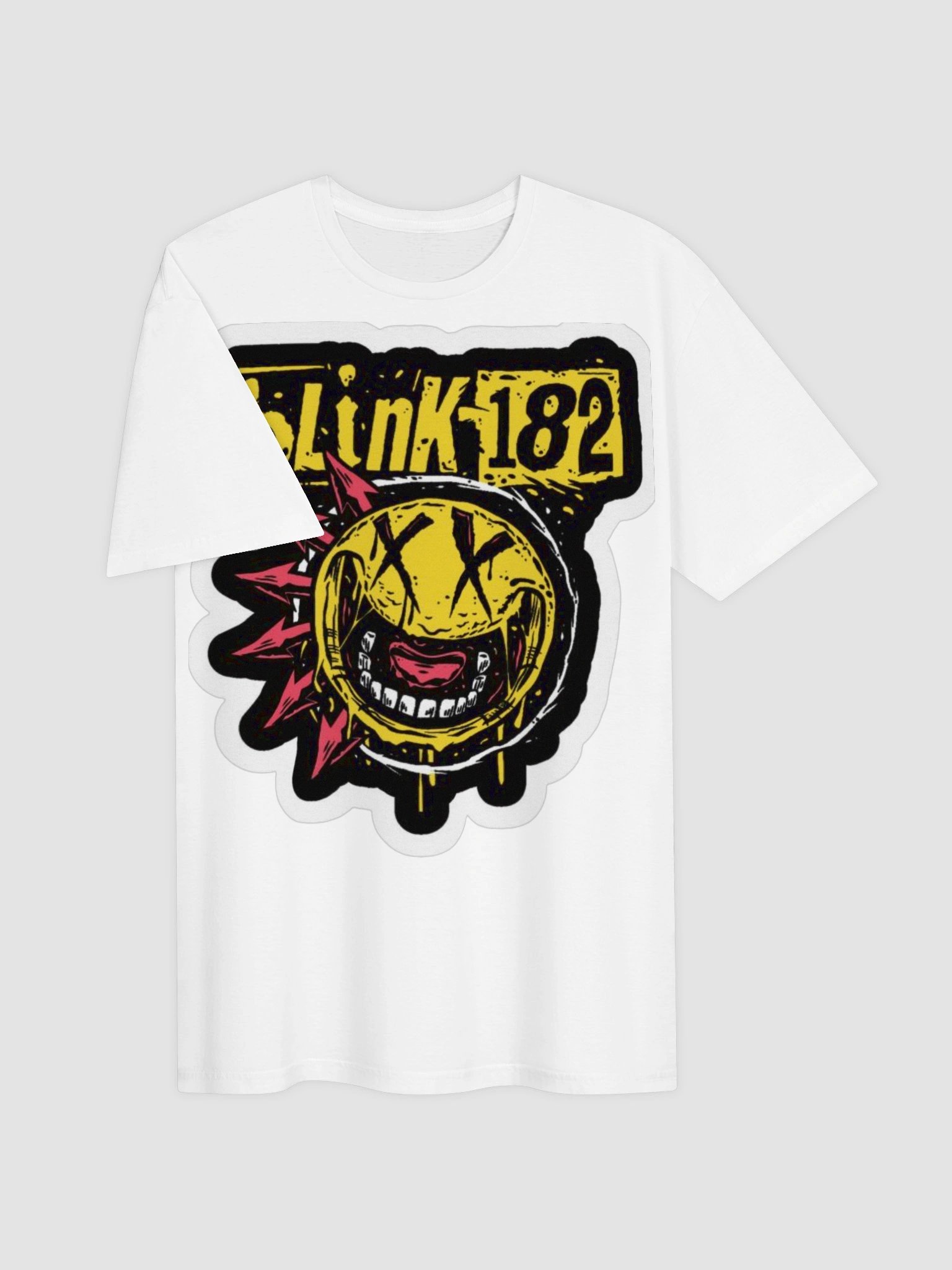 Blink-182 Smiley Face T-Shirt | Punk Pop Logo Graphic Tee | 2000s Pop Punk Band Shirt product image (2)