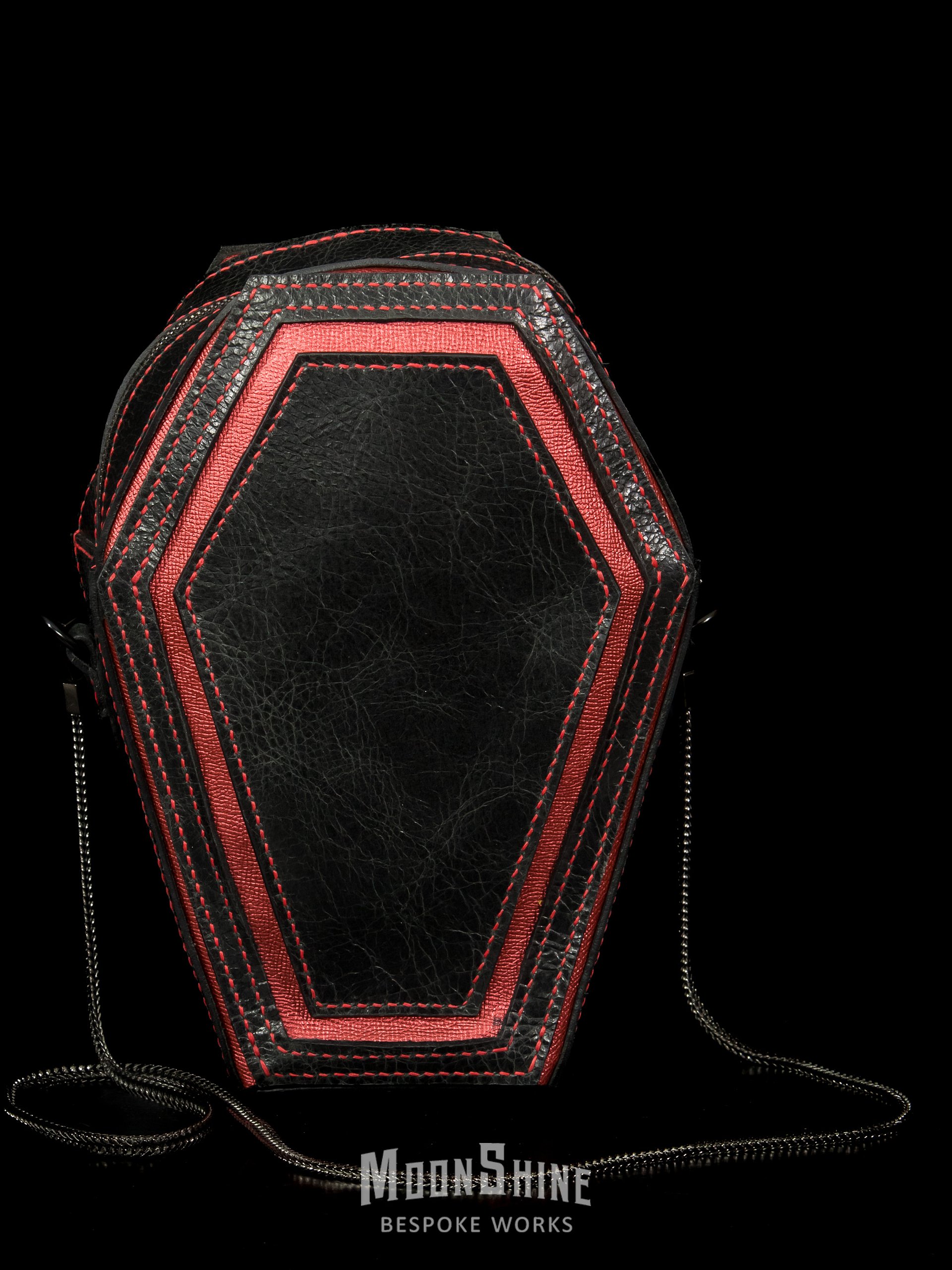 Black / Red Leather Coffin Bag product image (1)