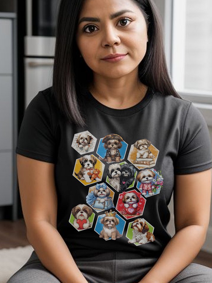 Funny Cute Shih Tzu in Cubes for Anyone Who Loves Their Dog T-Shirt product image (1)