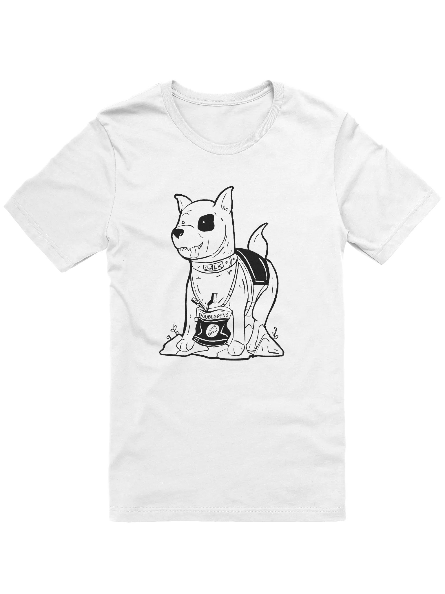 Chalk rock climbing dog T-shirt product image (1)