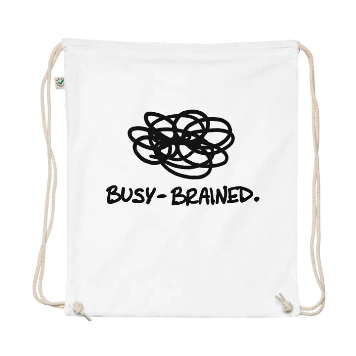 BUSY-BRAINED cotton drawstring bag product image (1)