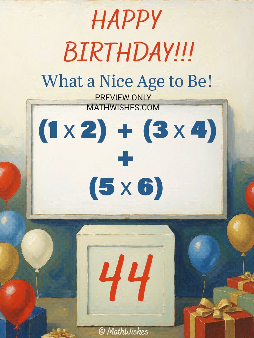 44th Birthday Card - Math Formula product image (1)