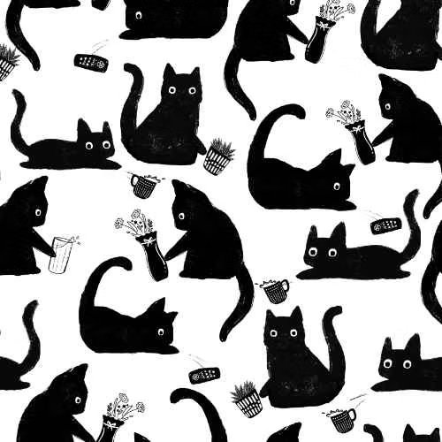 Bad Cats Knocking Stuff Over (Black & White Cats)