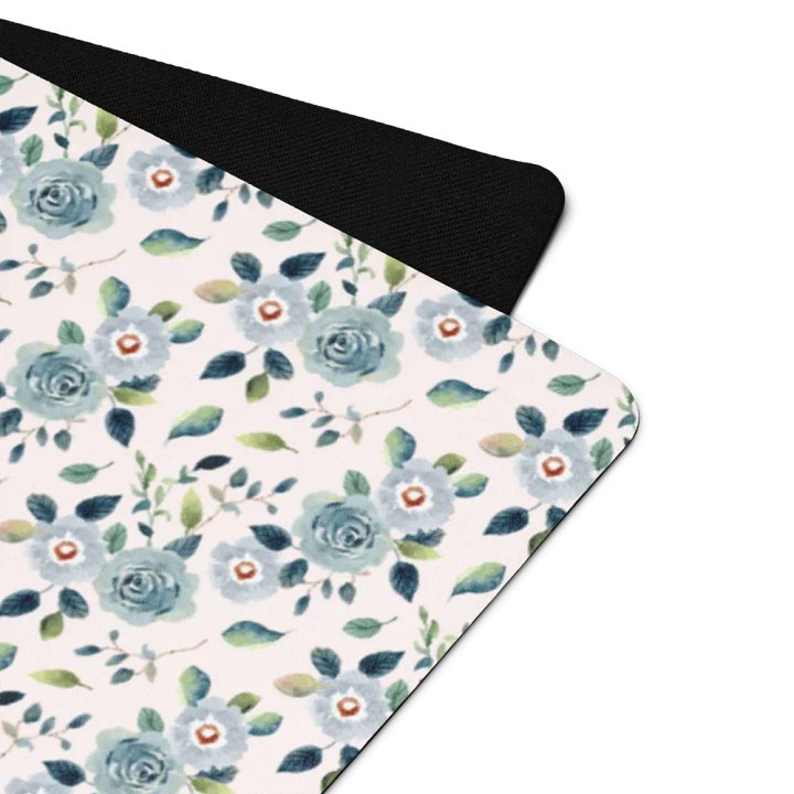 Blue Floral Pattern Yoga Mat product image (1)