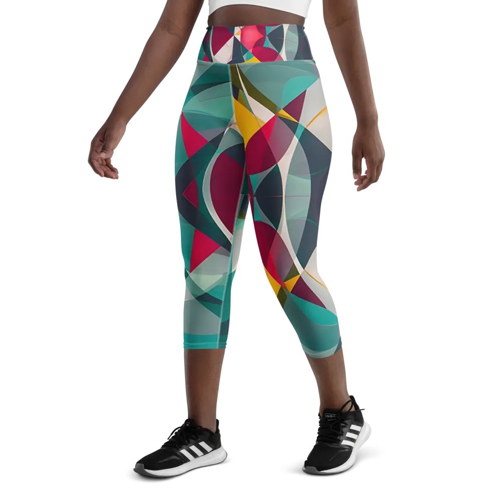 Abstract Lithographic Pattern Design Yoga Capri Legging - V9 product image (5)