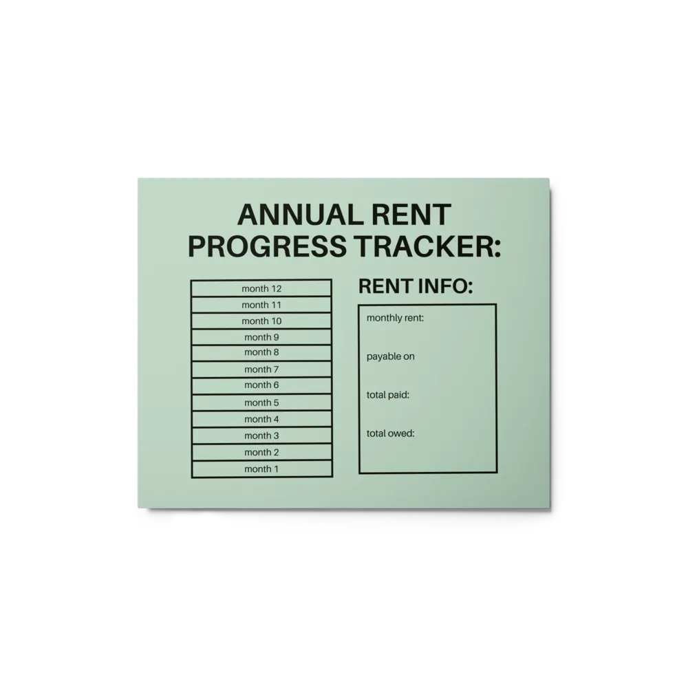 ANNUAL RENT TRACKER (black design 4) product image (1)