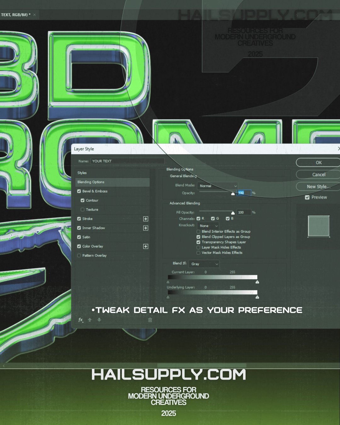 FREE 3D PHOTOSHOP CHROME TEXT EFFECT product image (6)