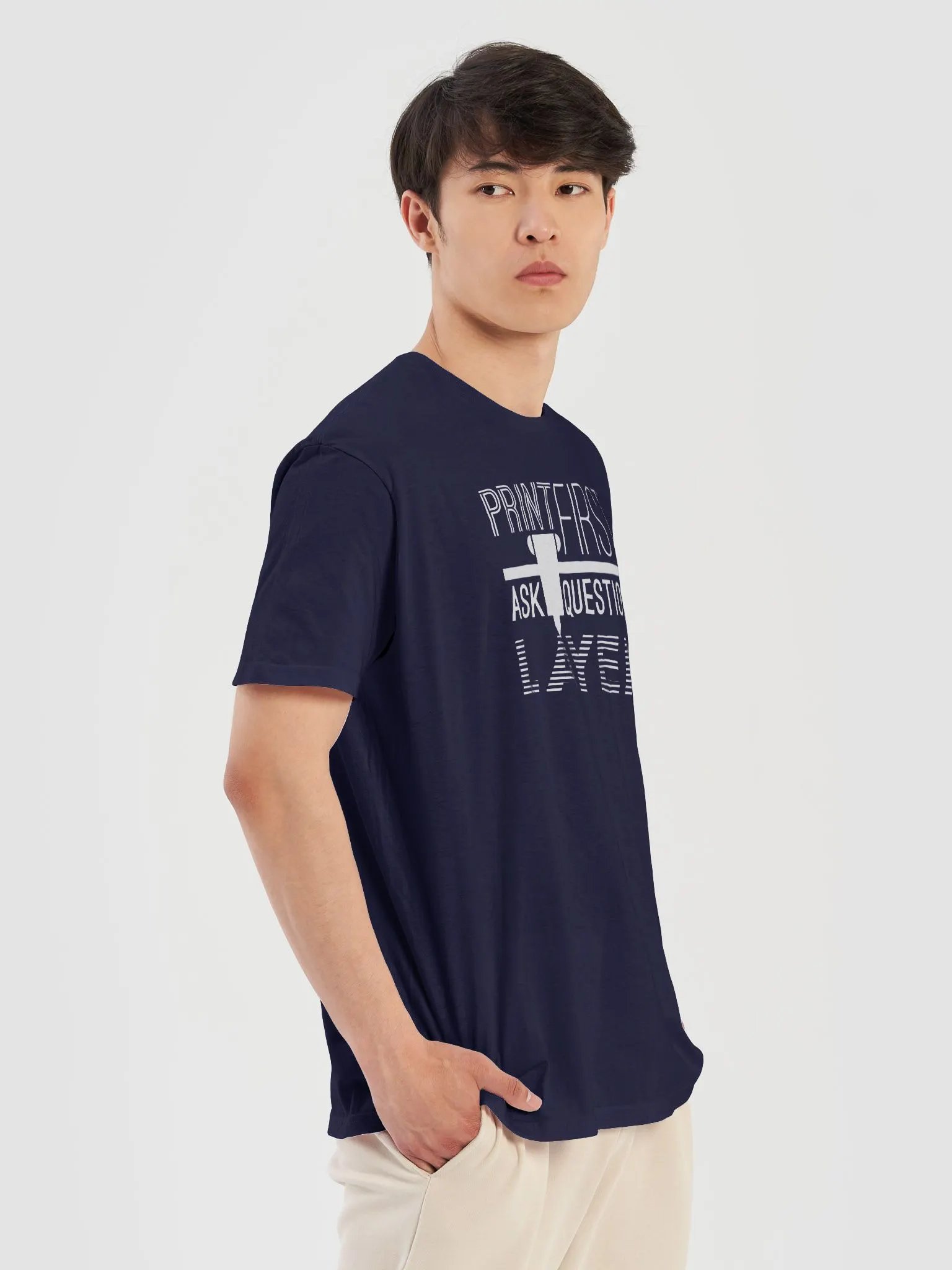 Print First Ask Questions Layer - Gildan 64000 Unisex Softstyle T-shirt product image (5)