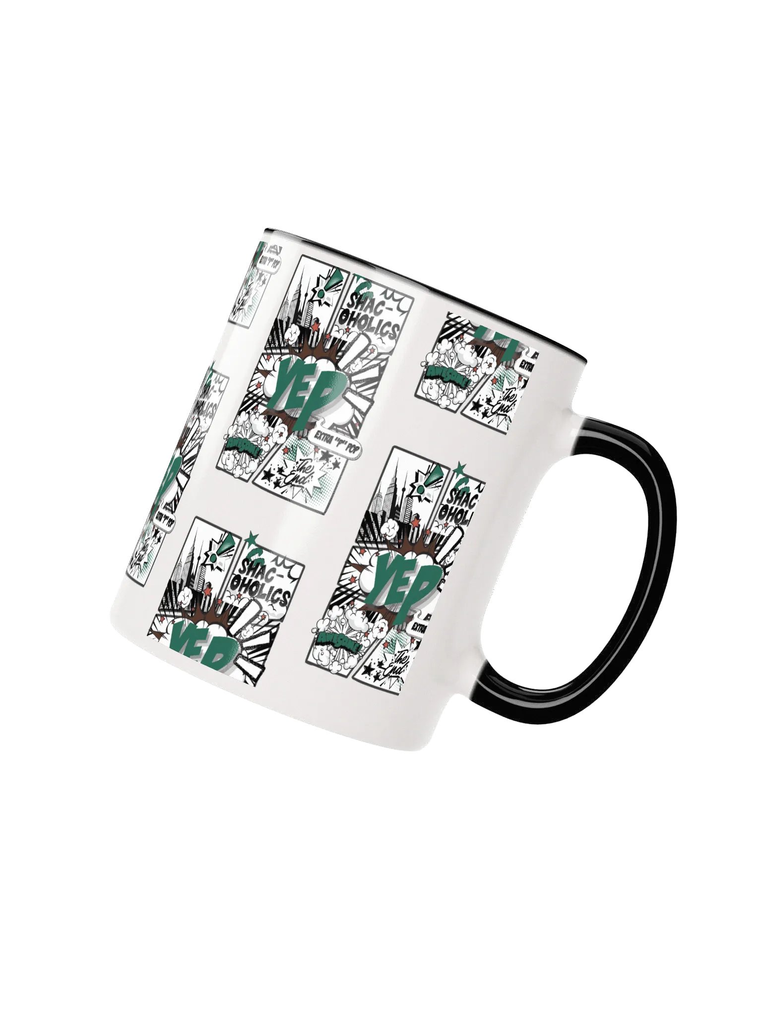 Shac-oholics Comic Blast Mug - Dark Green 