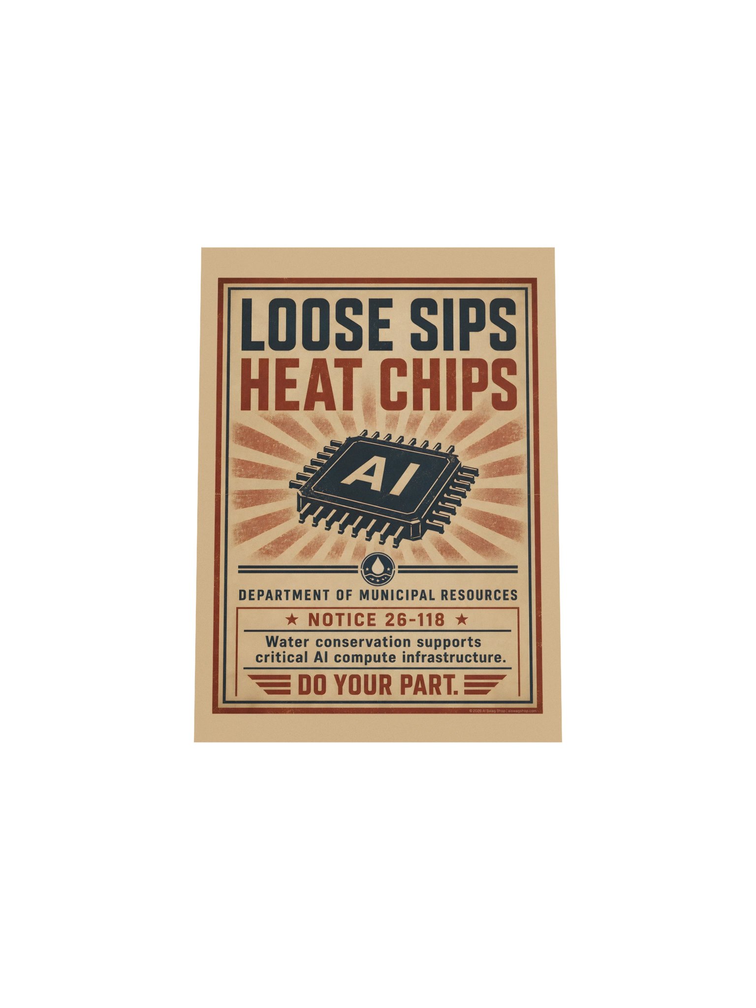 Loose Sips Heat Chips — Dystopian Water Wars Conservation Poster product image (4)