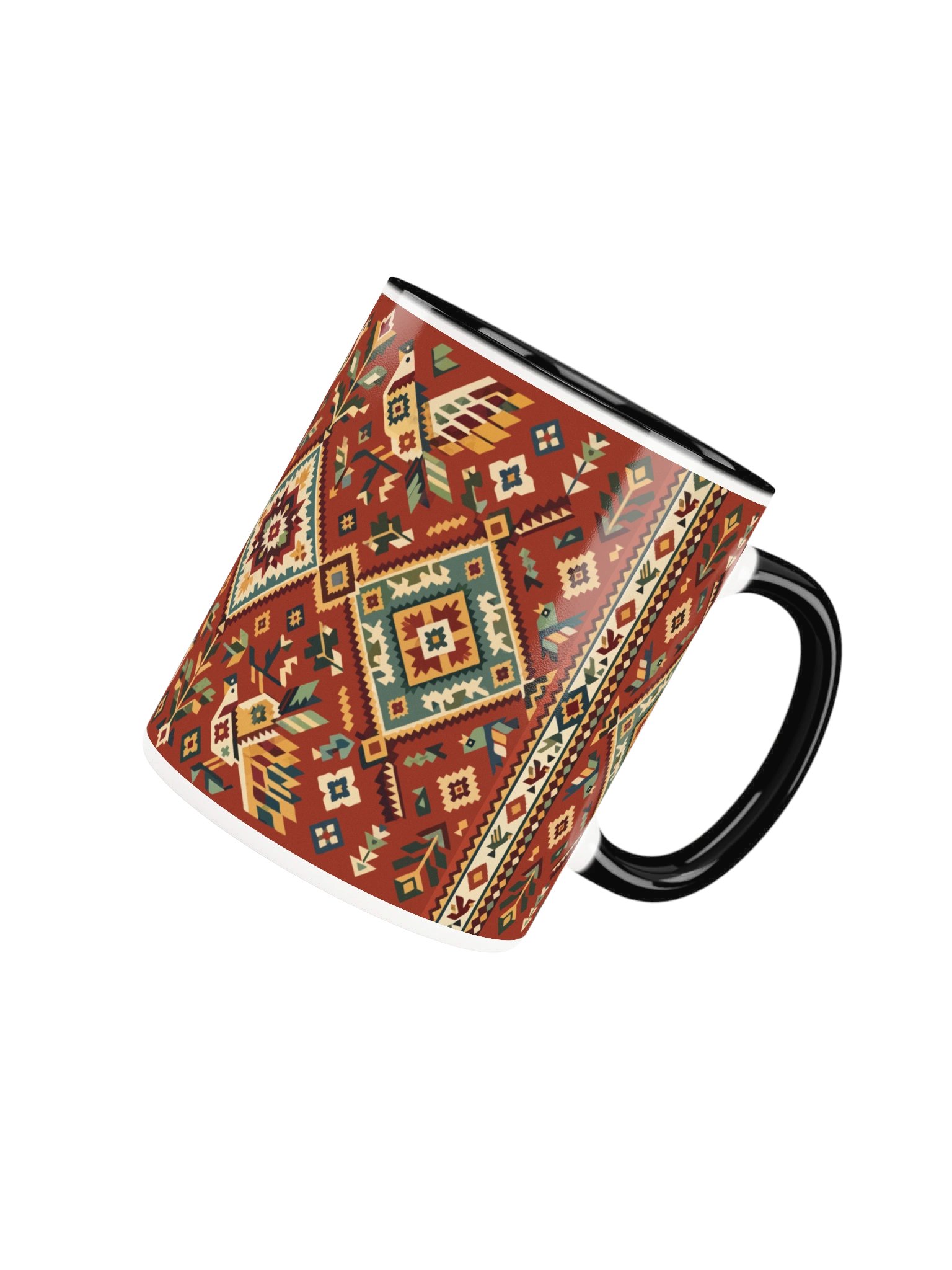 Folk Art Mug – Terracotta Diamonds product image (5)