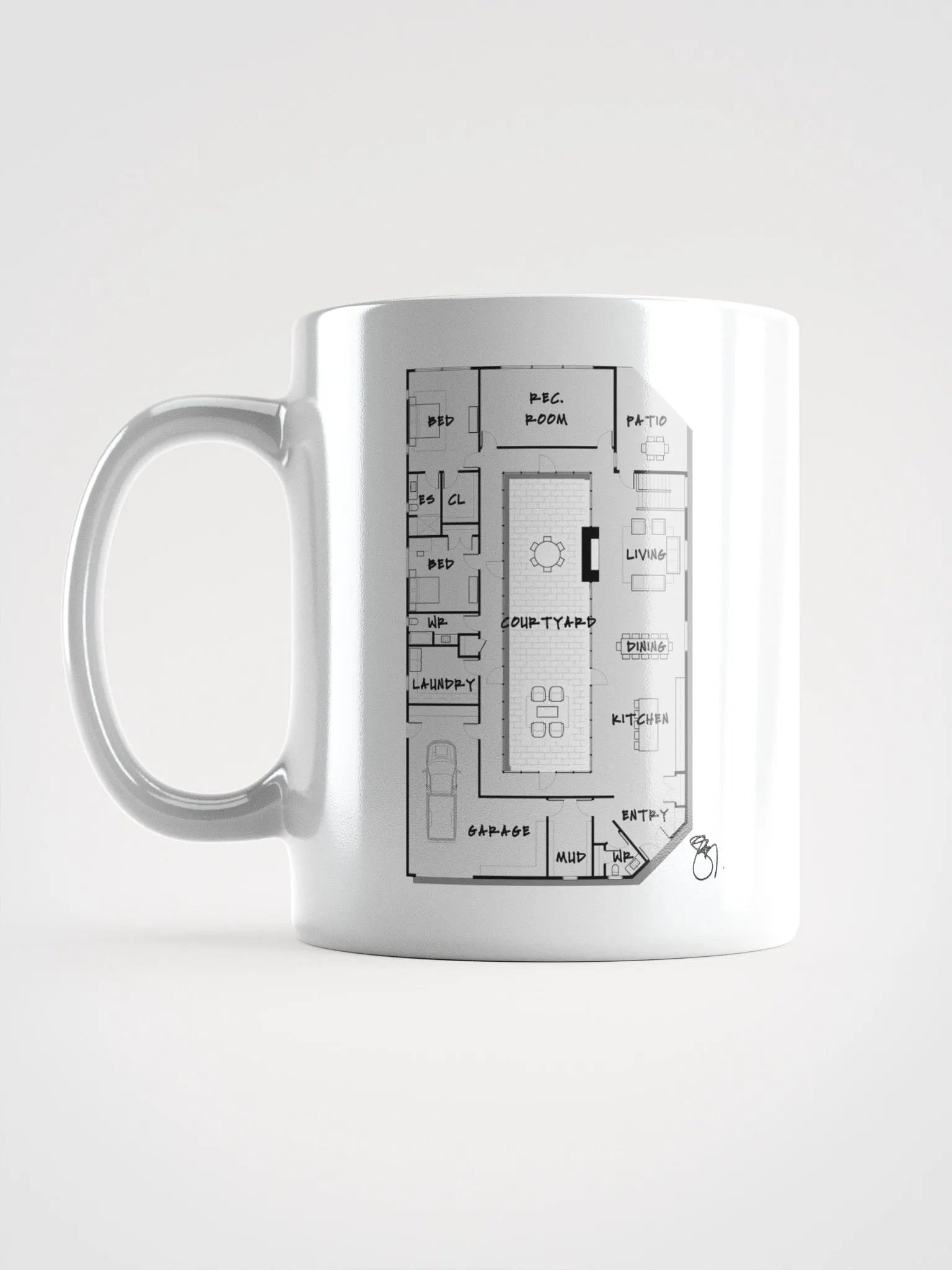 Alphabet Floor Plan Mug - D product image (1)