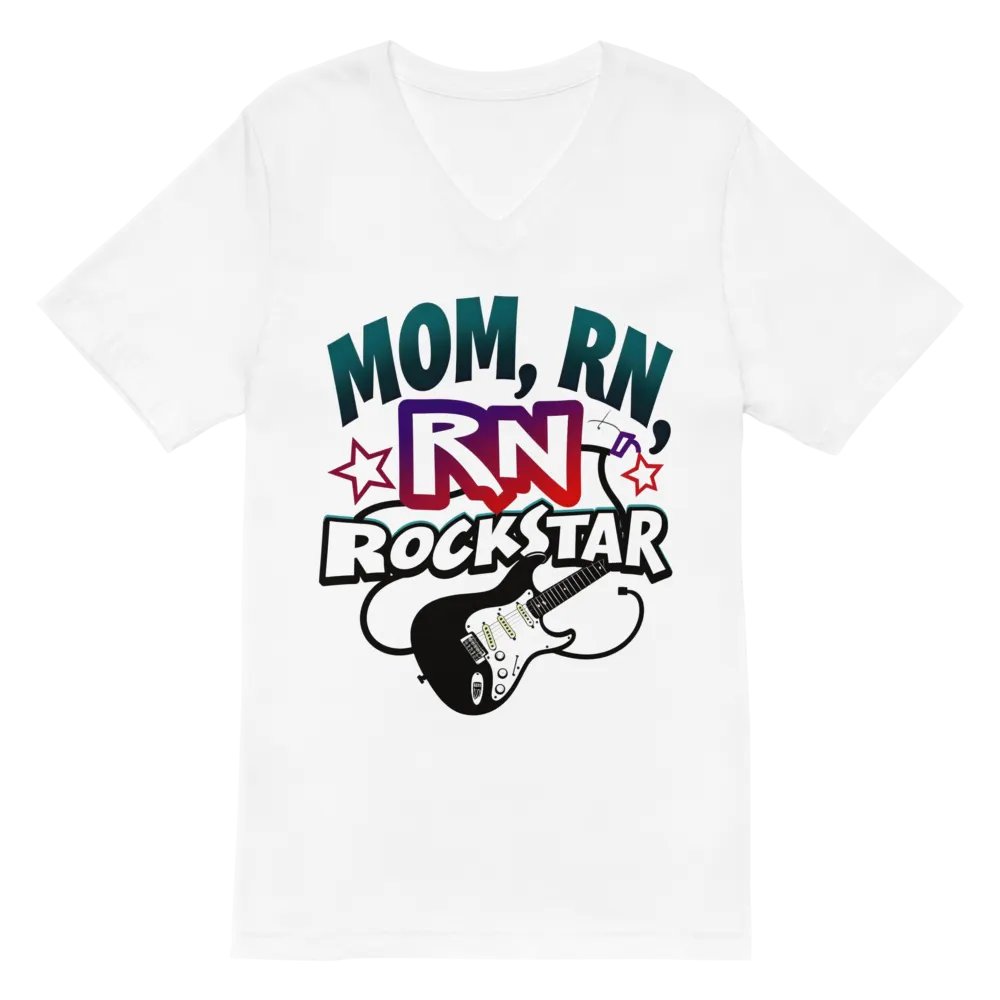 Rockstar Mom RN V-Neck Tee product image (2)