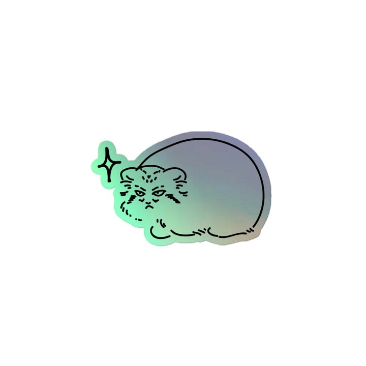 Grumpy Manul - Holo Sticker product image (2)
