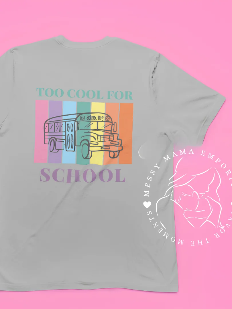 Too Cool for School Retro Pastel Rainbow Kids Shirt product image (2)