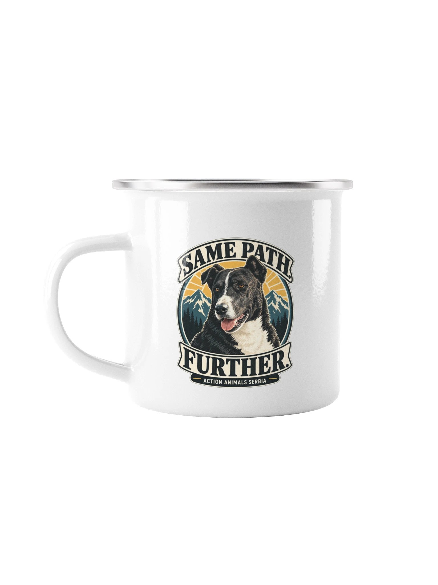 Lucky – Same Path. Further. Emaille-Tasse product image (1)