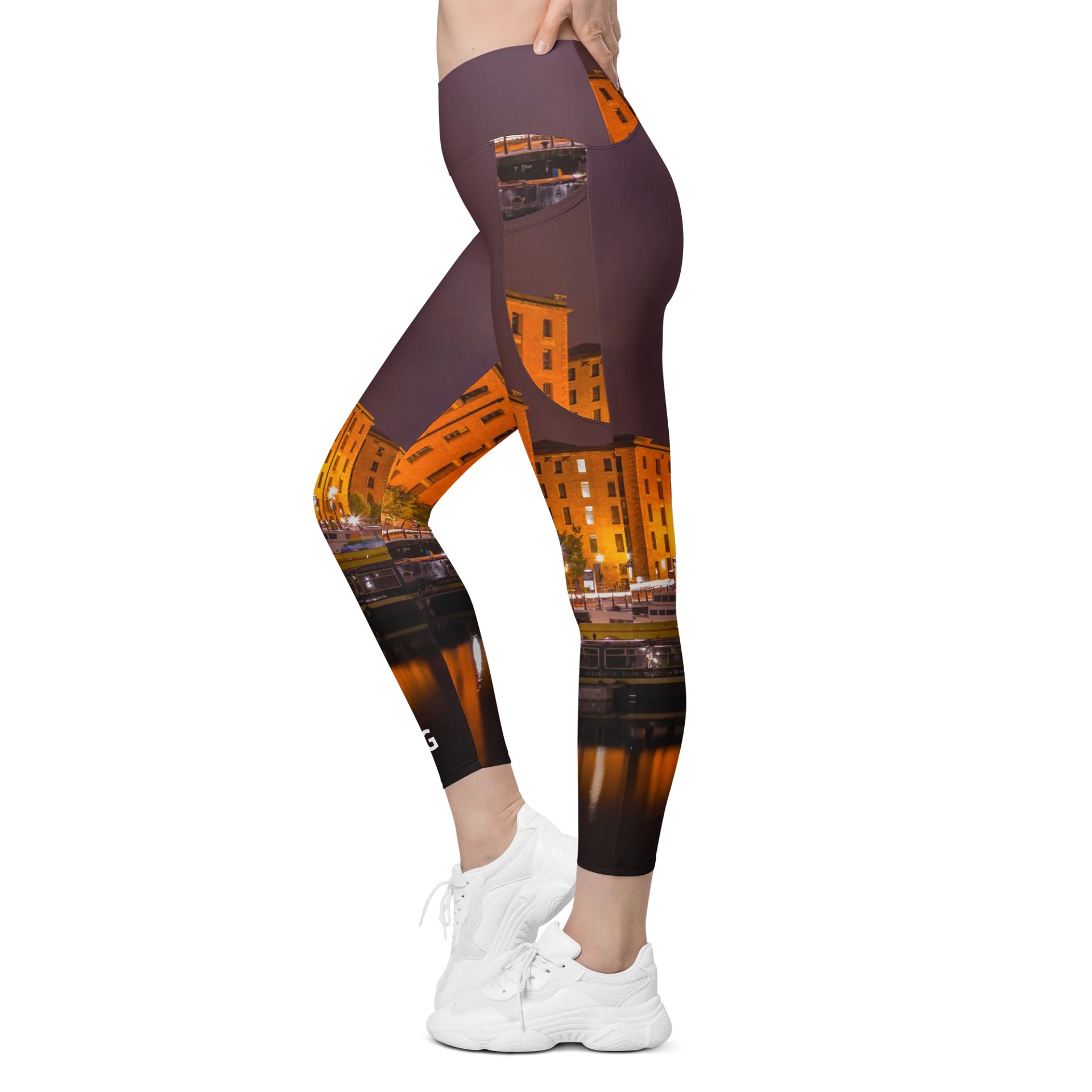'Somewhere in the City' Crossover Leggings with Pockets product image (4)