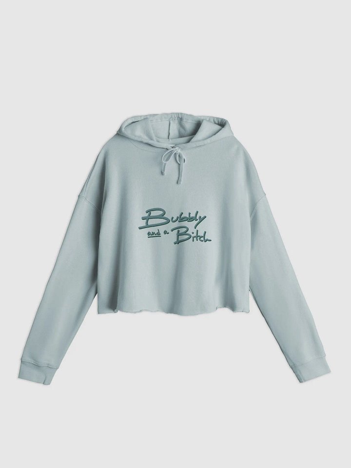 Bubbly and a B*tch (forest shadow design) lightweight cropped hoodie product image (9)