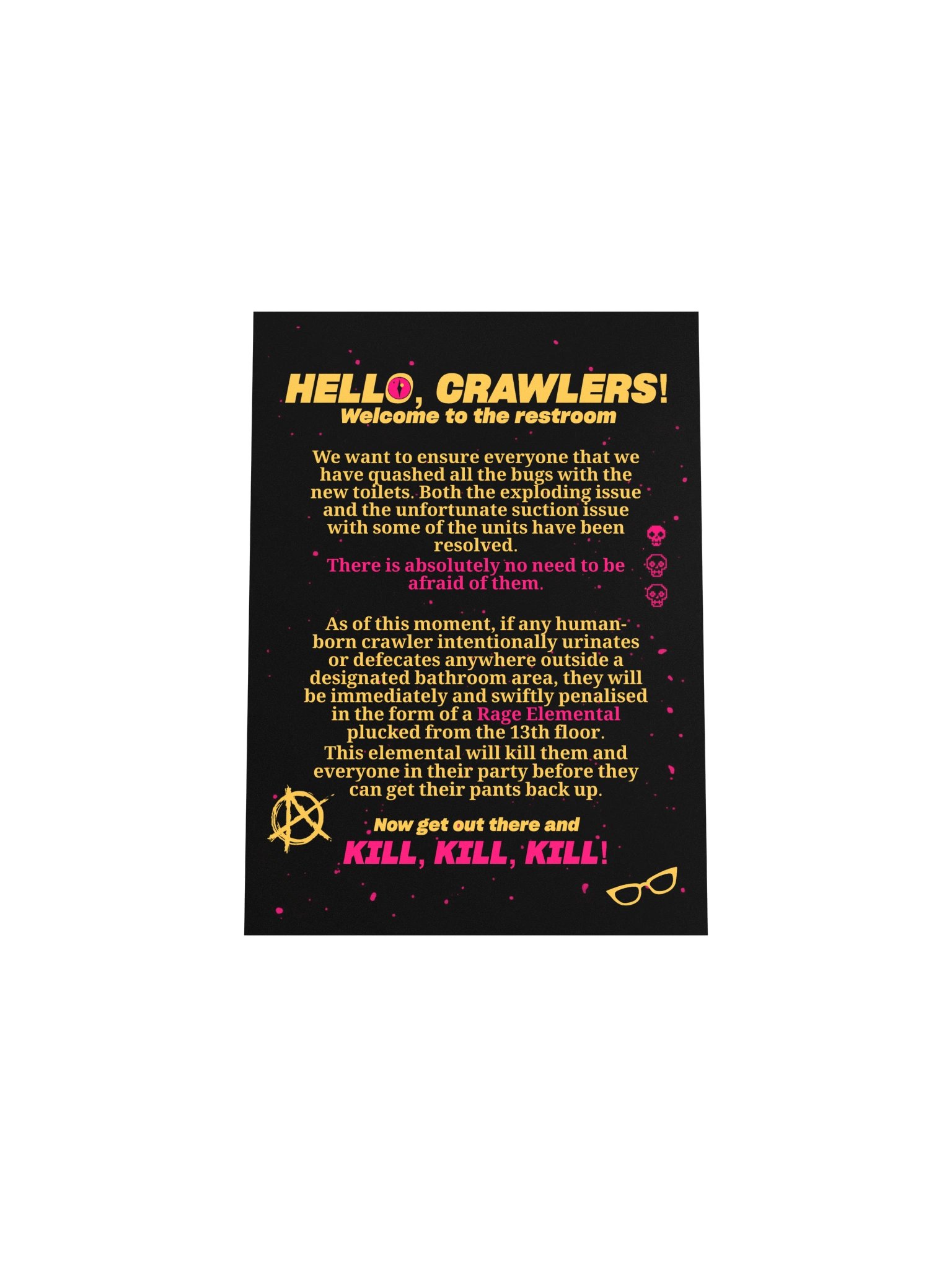 Crawler Bathroom Announcement Print product image (15)