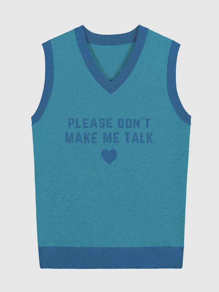 PLEASE DON'T MAKE ME TALK (duotone teal) knitwear vest product image (4)