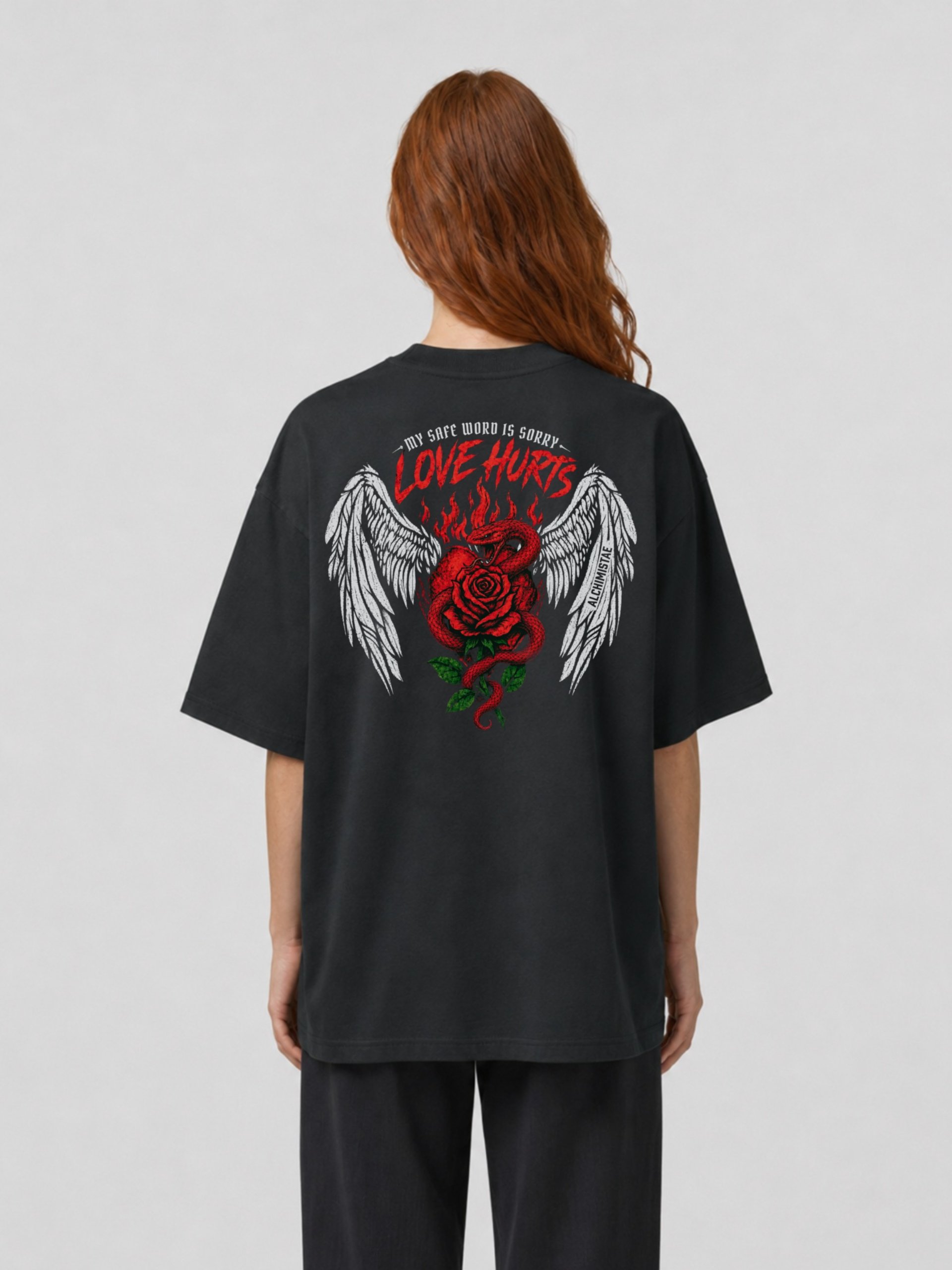 T-Shirt Unisexe Oversize Coton Bio Poids Lourd – LOVE HURTS product image (3)