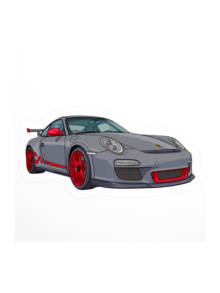 Grey Porsche GT3 RS Sticker (Retro, Sketch, Silhouette) product image (2)