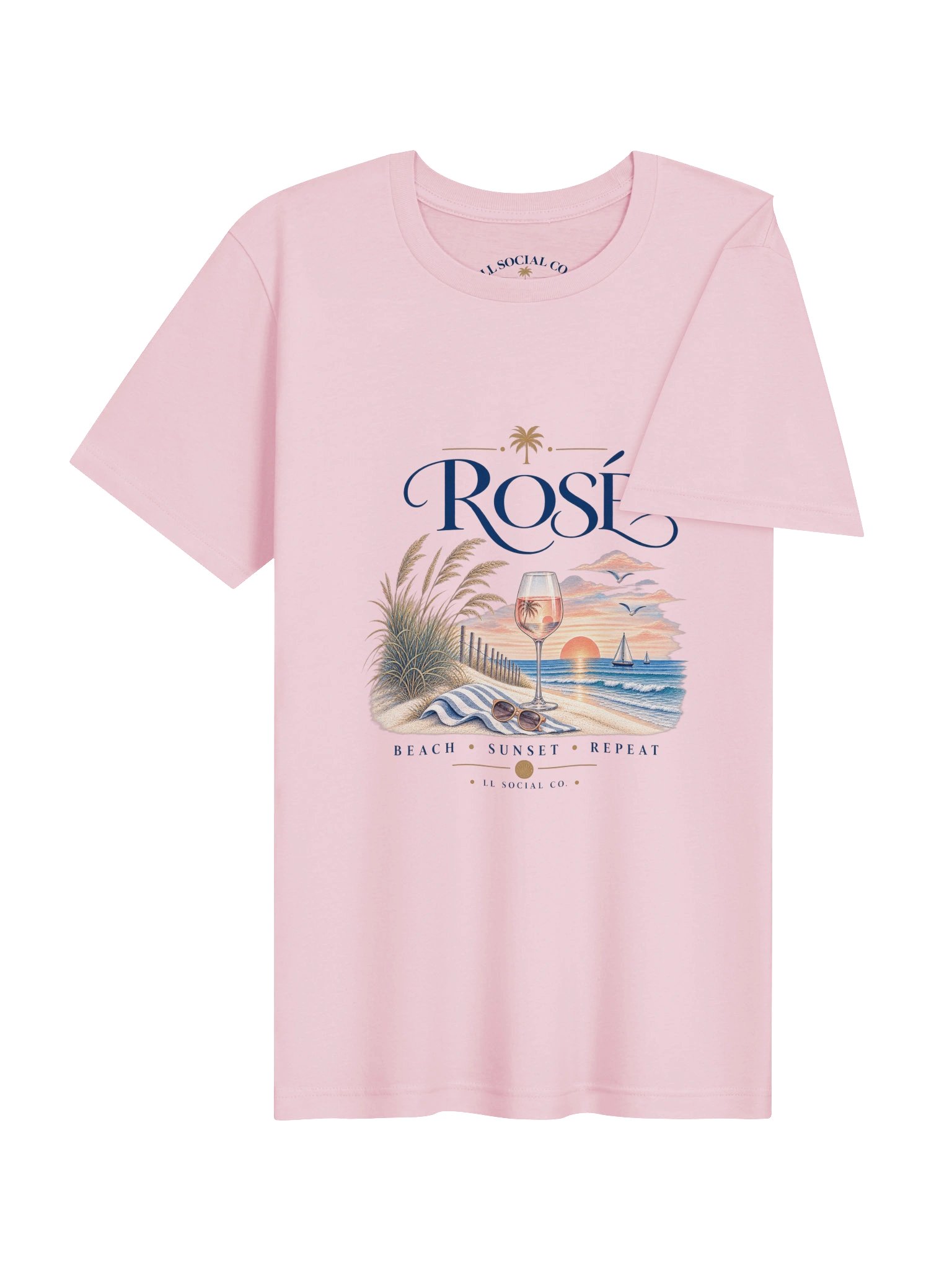Rosé Beach Sunset Repeat - Unisex Resort Tee product image (34)