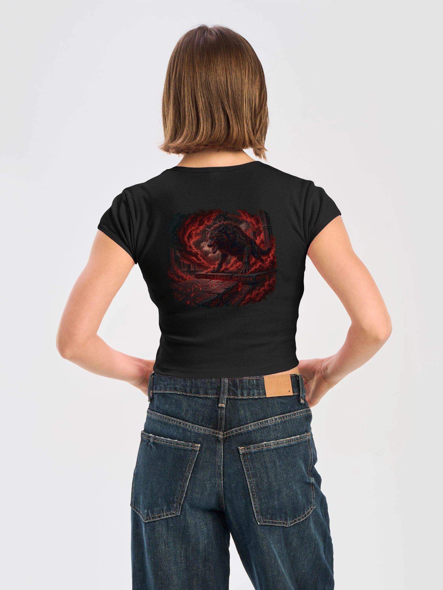 Bloodwolf Gothic Wolf Logo Baby Tee product image (17)