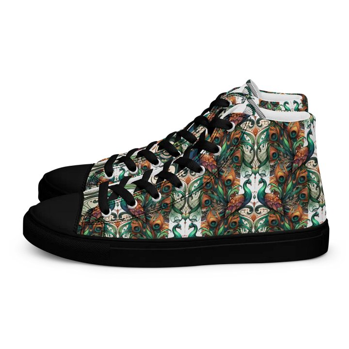 Peacock Feathers Women's High Top Canvas Shoes product image (1)