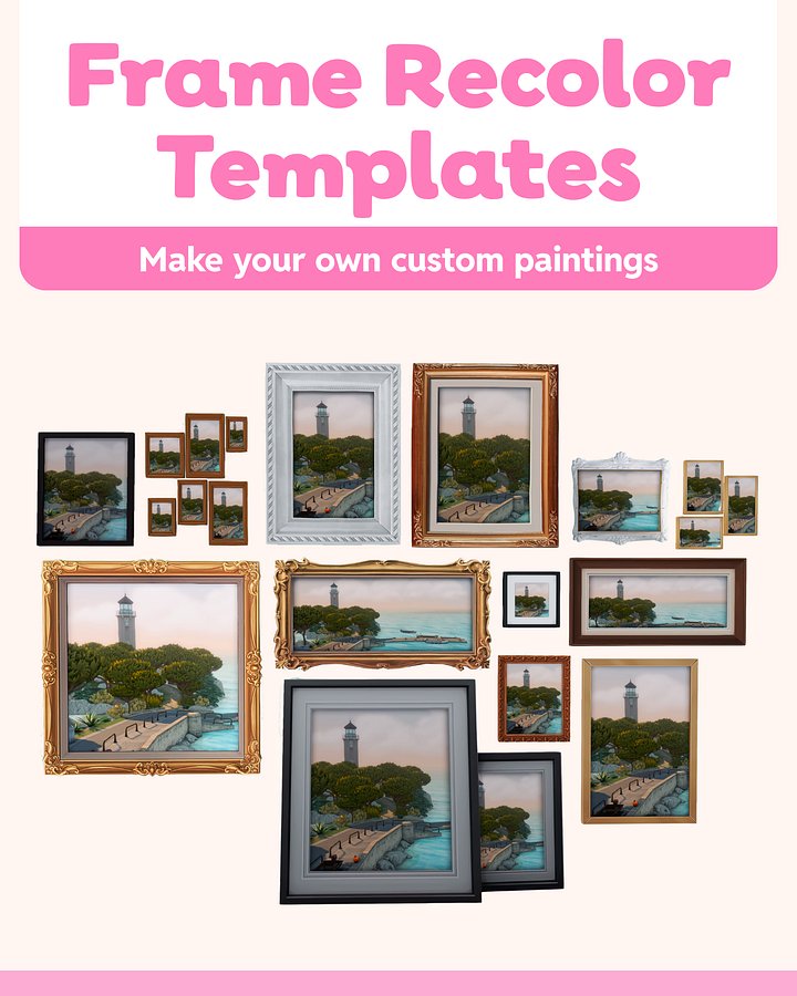 Sims 4 Basegame Frame Recolor Templates product image (1)