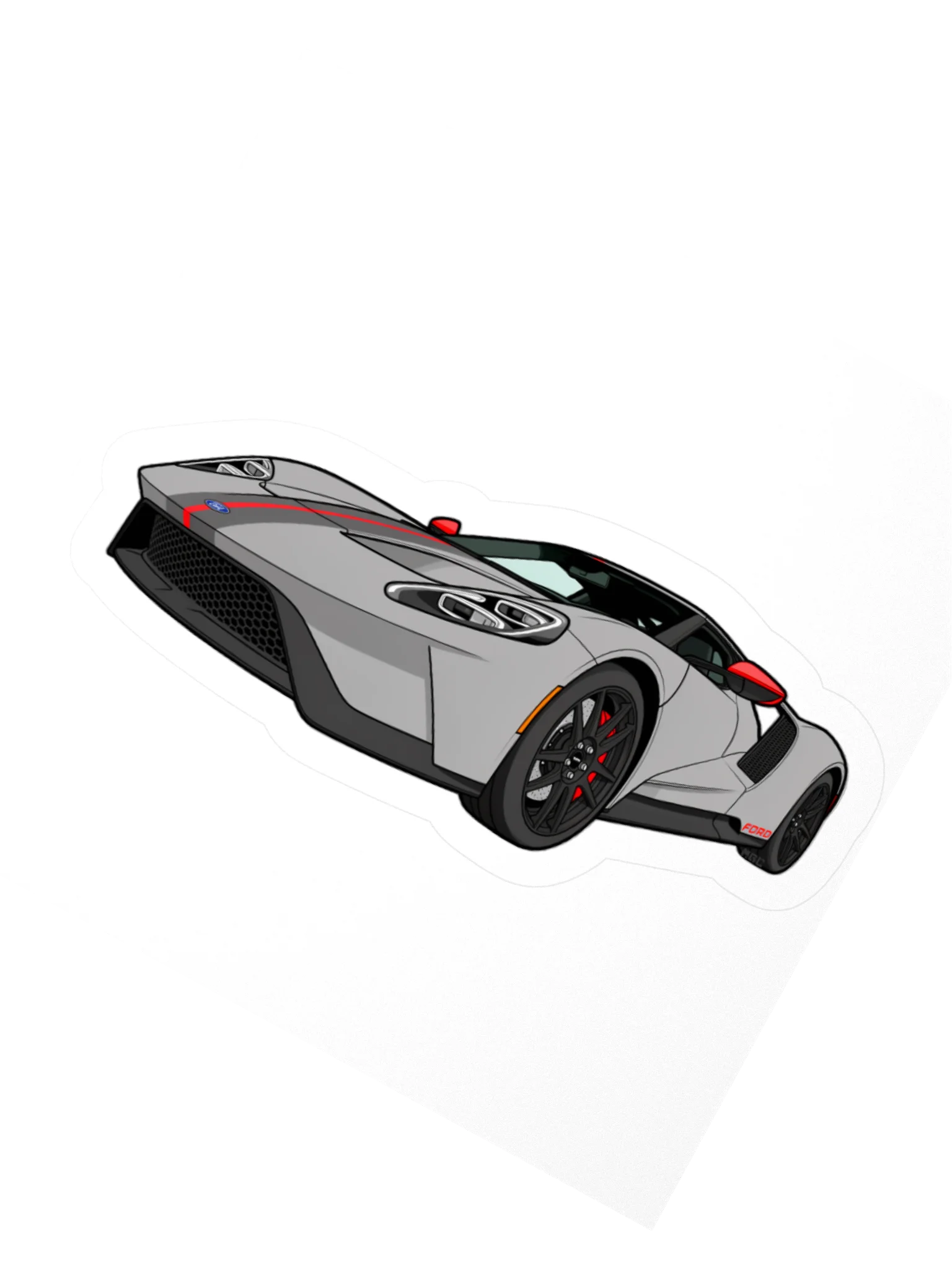 Grey Ford GT Carbon Series Sticker (Retro, Sketch, Silhouette) product image (5)