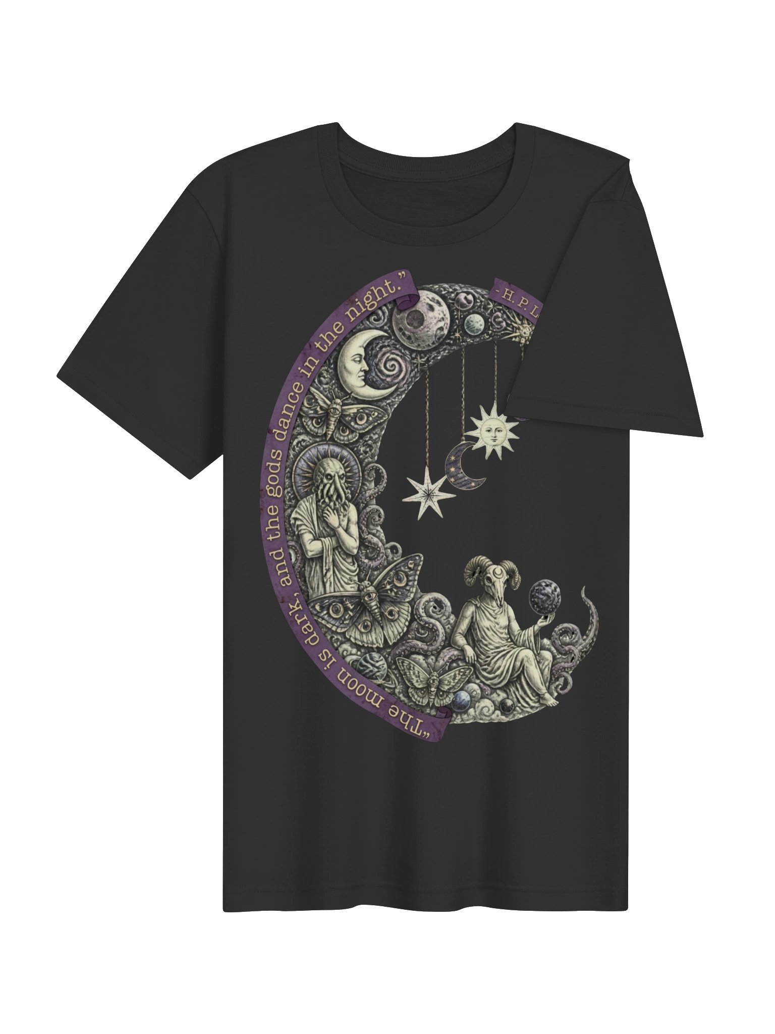 Lovecraft Moon Shirt, Cosmic Horror Whimsigoth Tee product image (5)