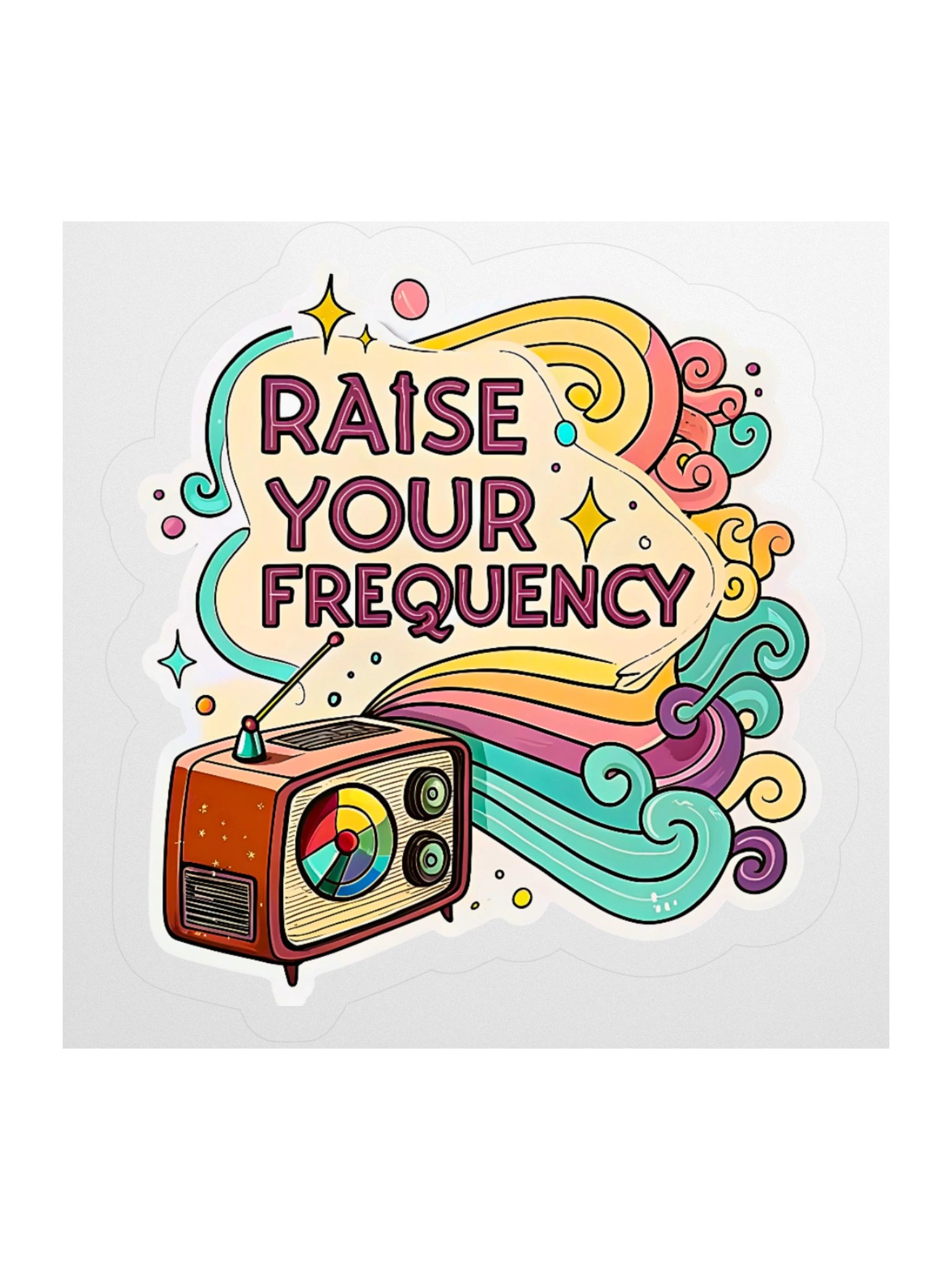 Raise Your Frequency Retro TV Sticker product image (1)