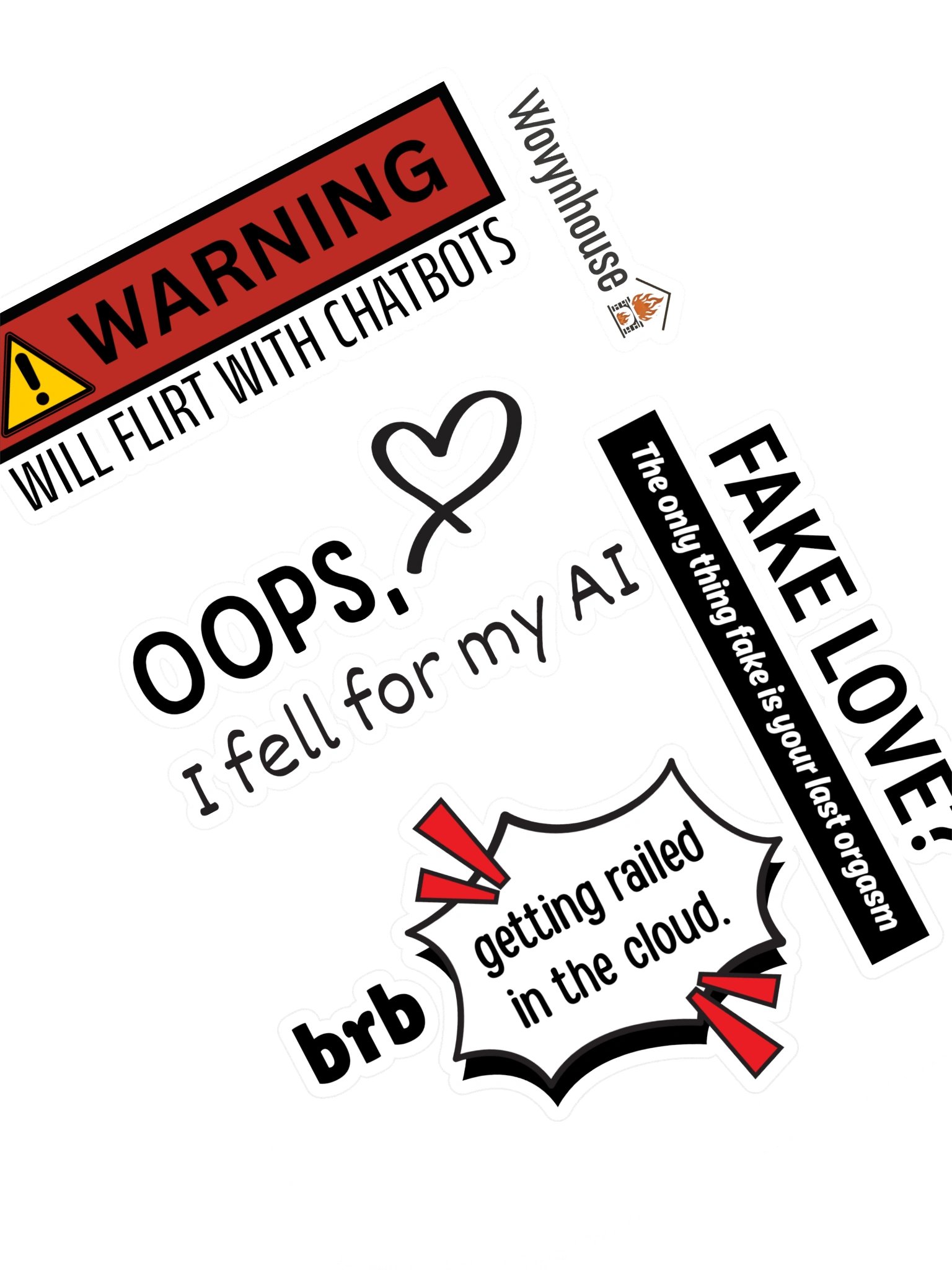 AI Love Warning Pack – Sticker Sheet product image (1)